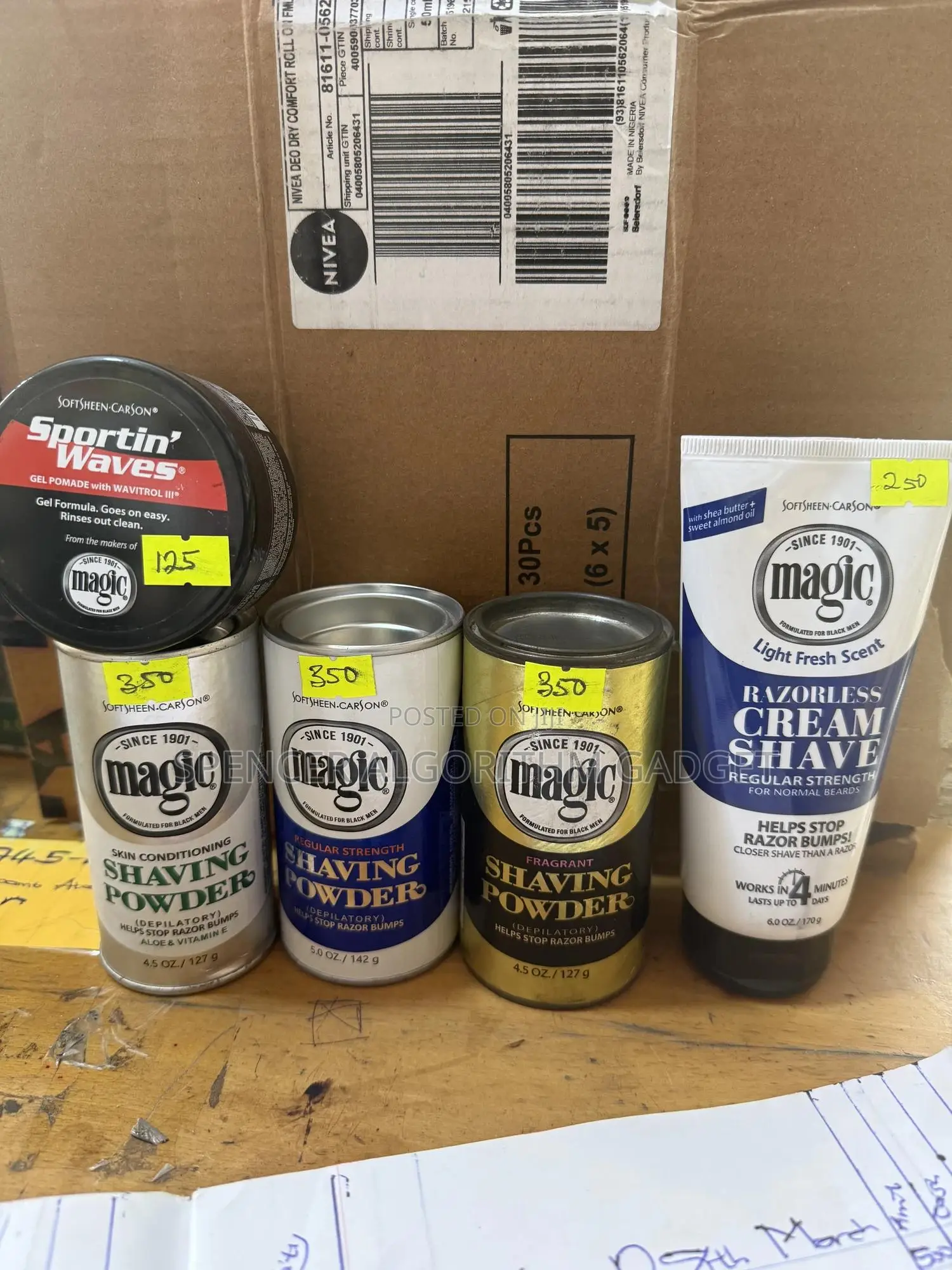Softsheen Carson Magic Shaving Cream/Powder Sporting Waves Gel