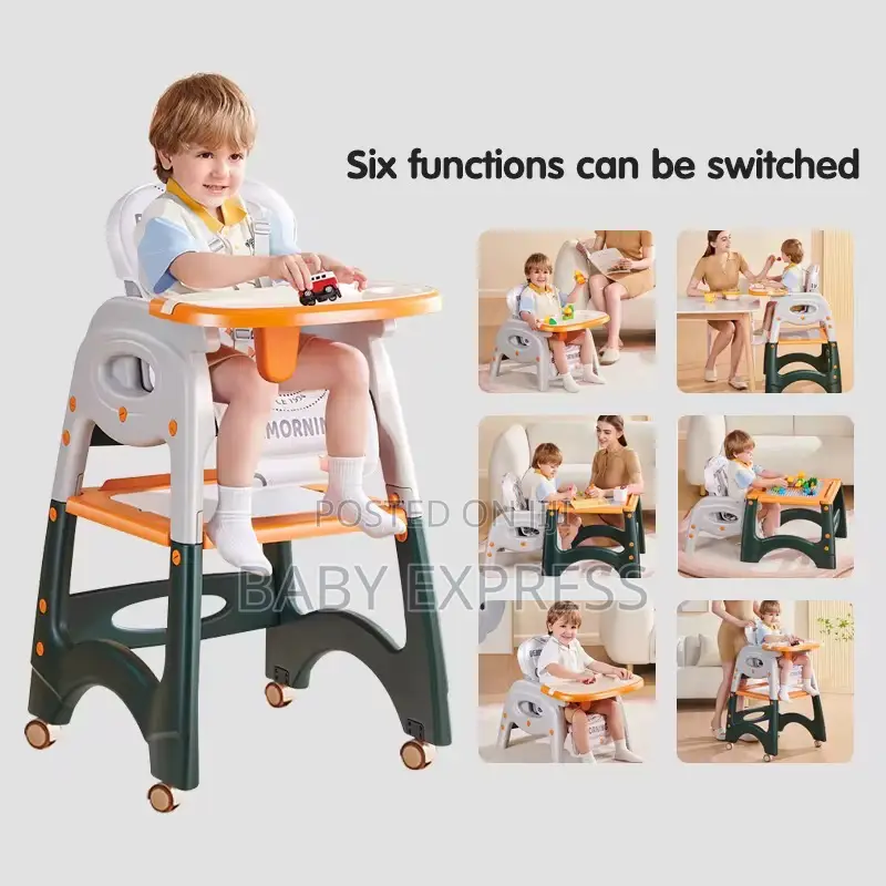 3-in-1 Baby High Chair – Feeding, Study Play Station