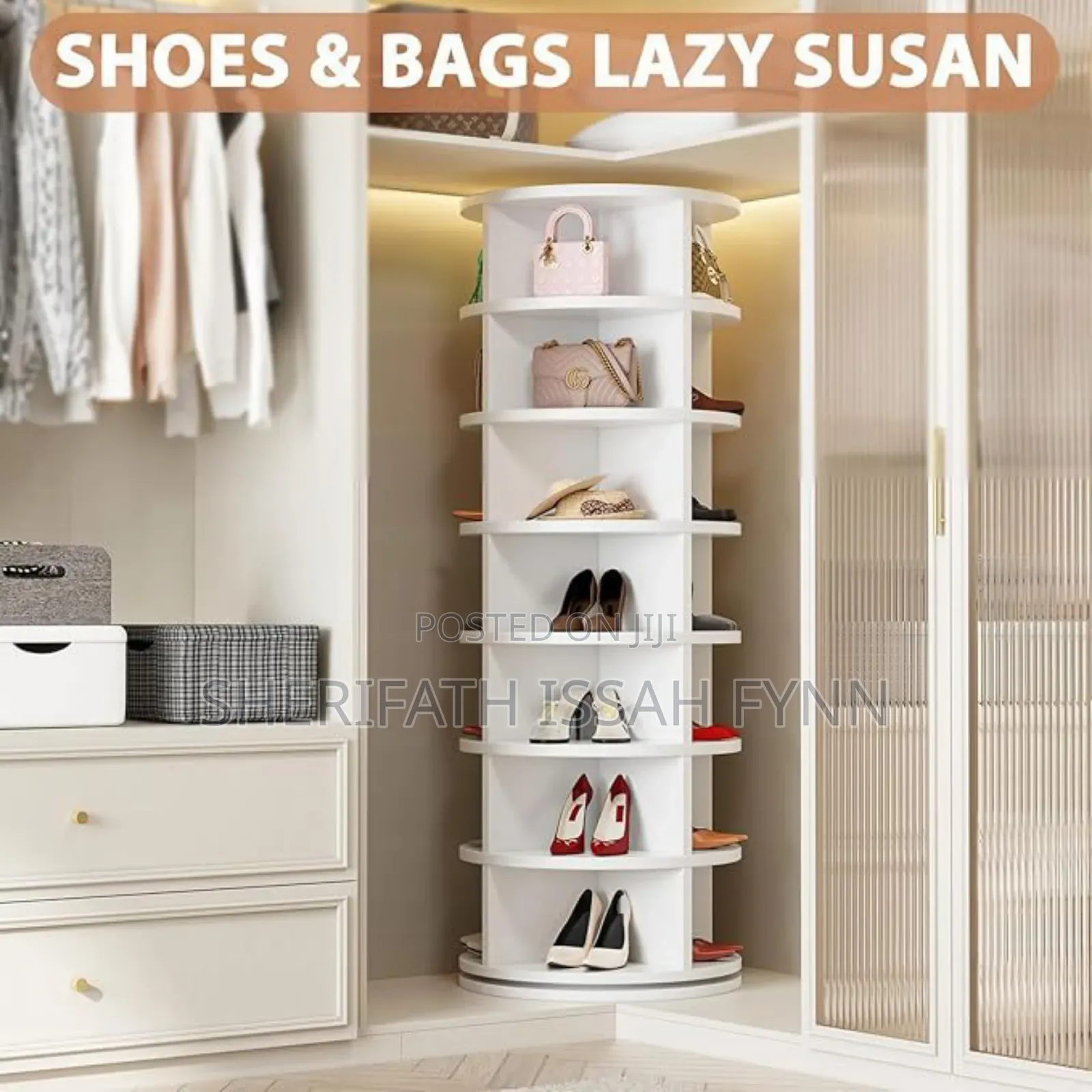 7 Tie Rotating Sheo Rack