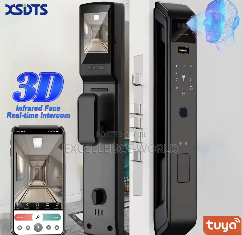 Smart Lock 3d Face Recognition, Card, Fingerprint, App,Password, Key