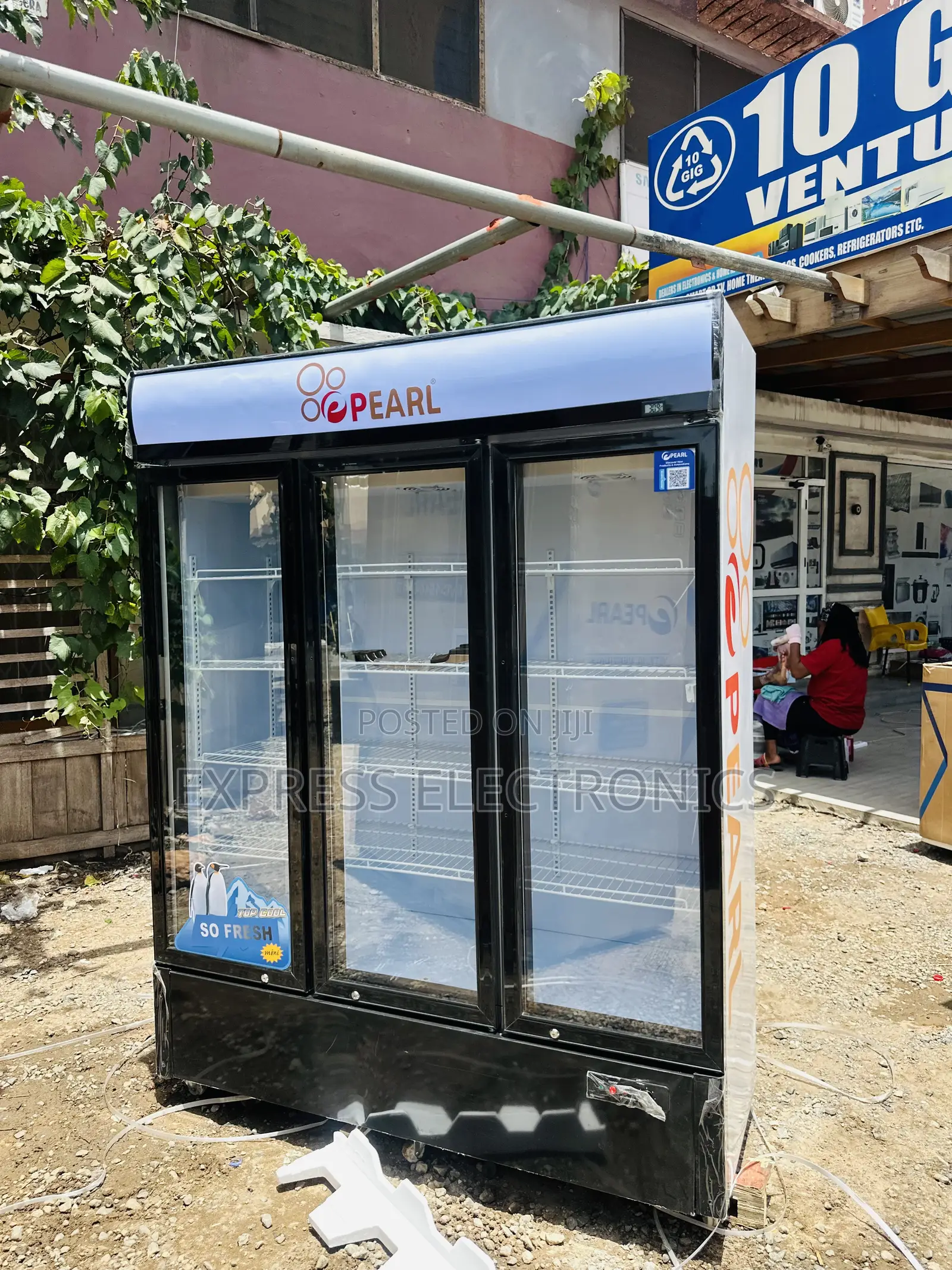 Text Is for Your Three Doors Display Fridge Pearl.