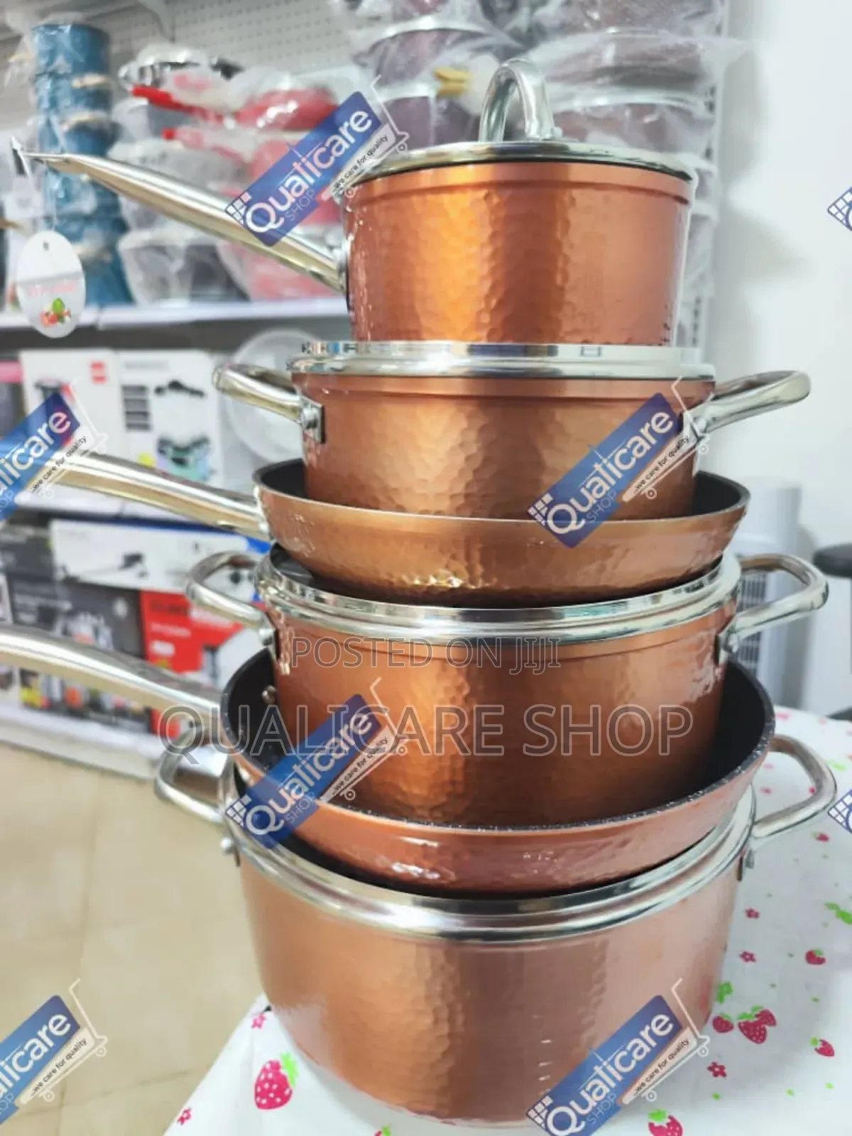 Batterie De Cousine 10 Pieces Hammer Aluminum Cookware Set