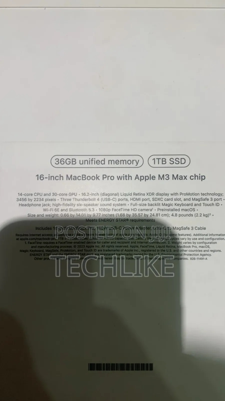New Apple MacBook Pro 2024 M3 Max 16-inch 36GB Apple M3 Max SSD 1T