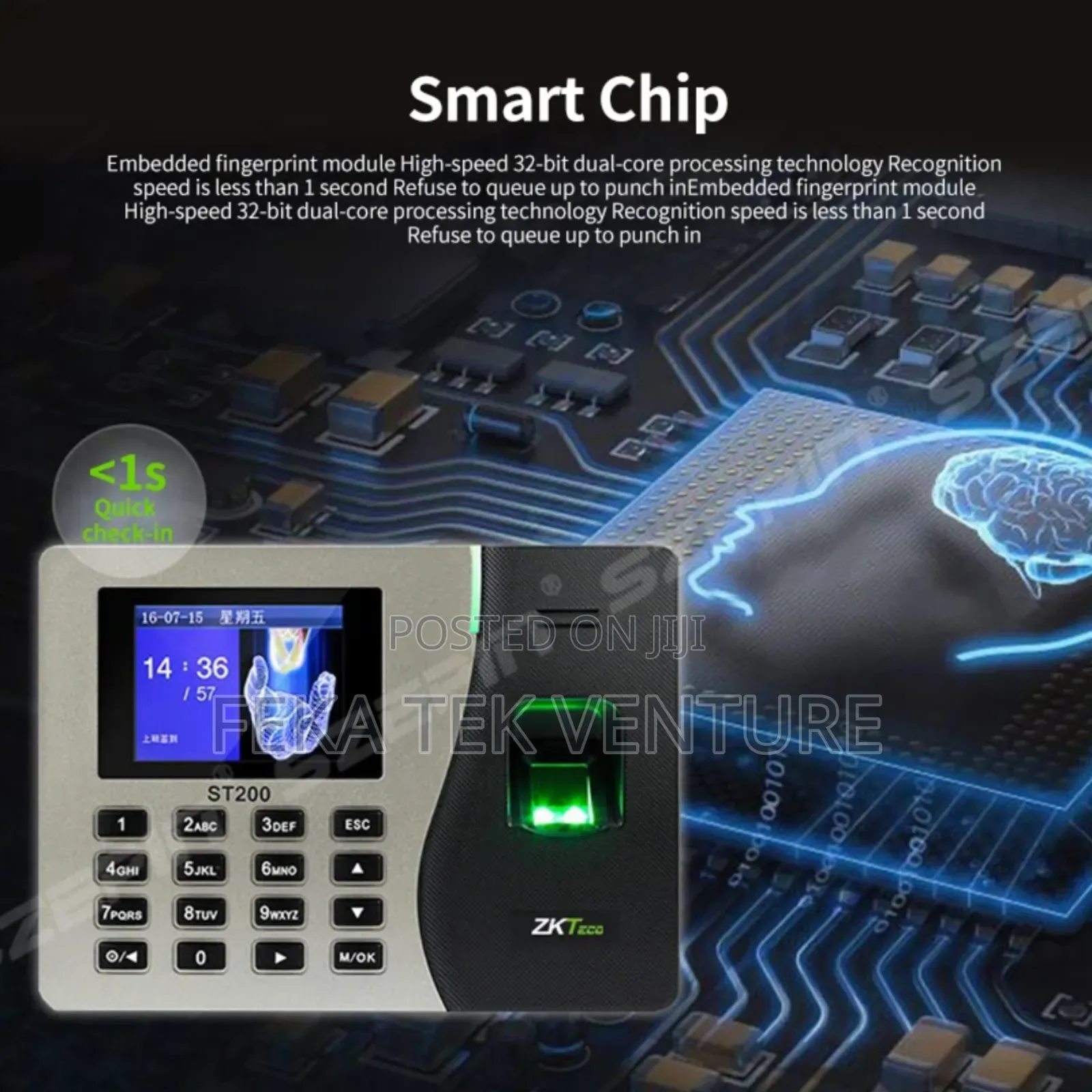 Zkteco Biometric Time Attendance Fingerprint + Card Access
