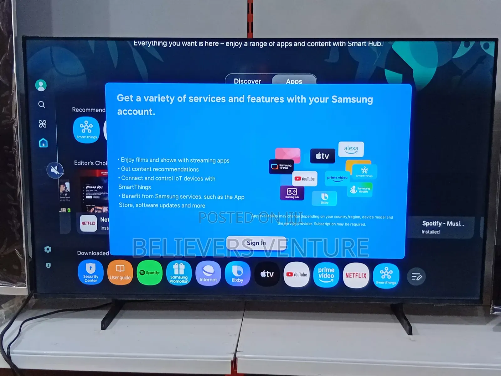 Samsung Crystal Uhd 125cm Tv/Television Qled Knox O.S