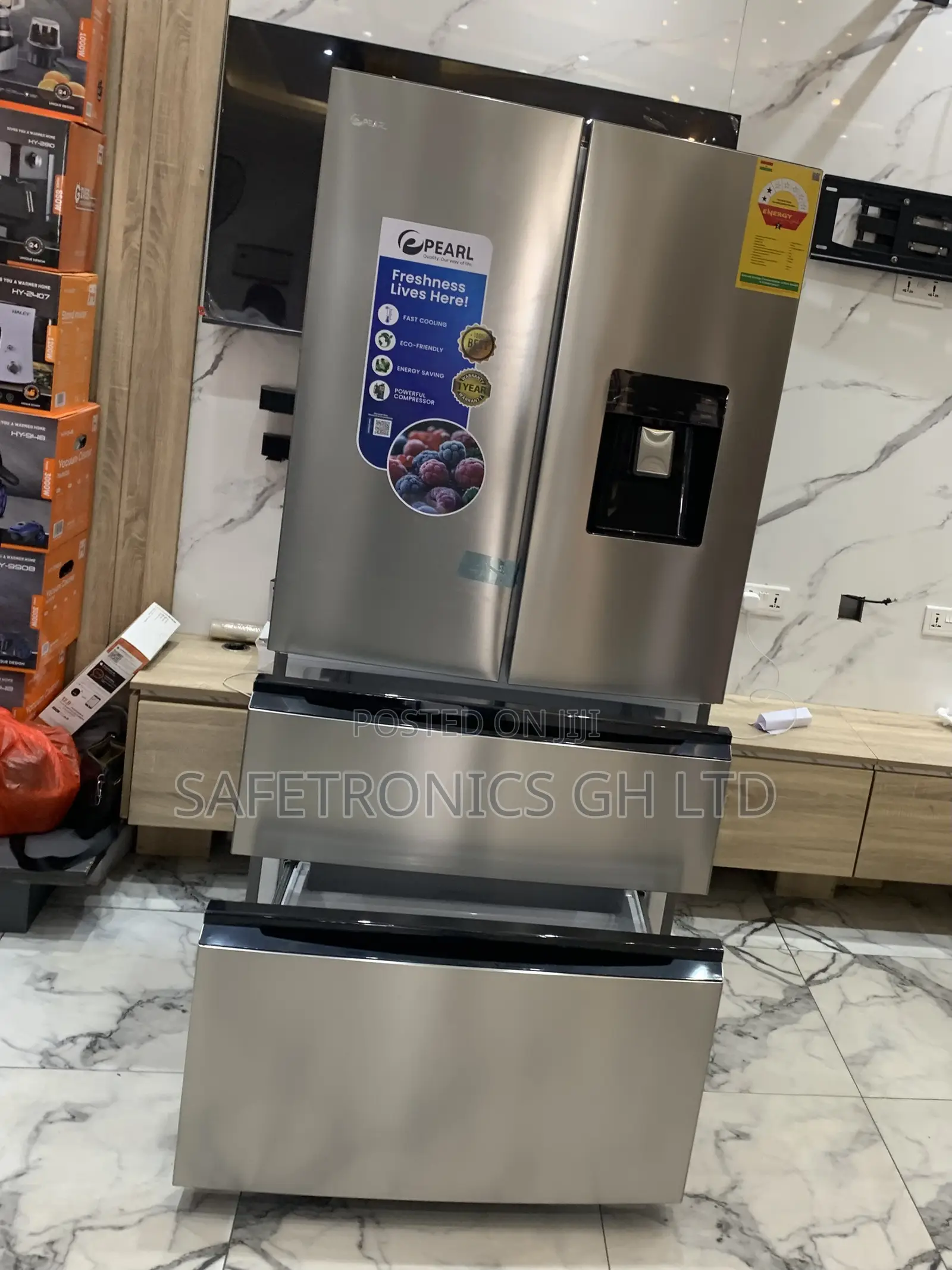 Original New 531 Liters Pearl Side by Side 4 Doors Dispenser Fridge