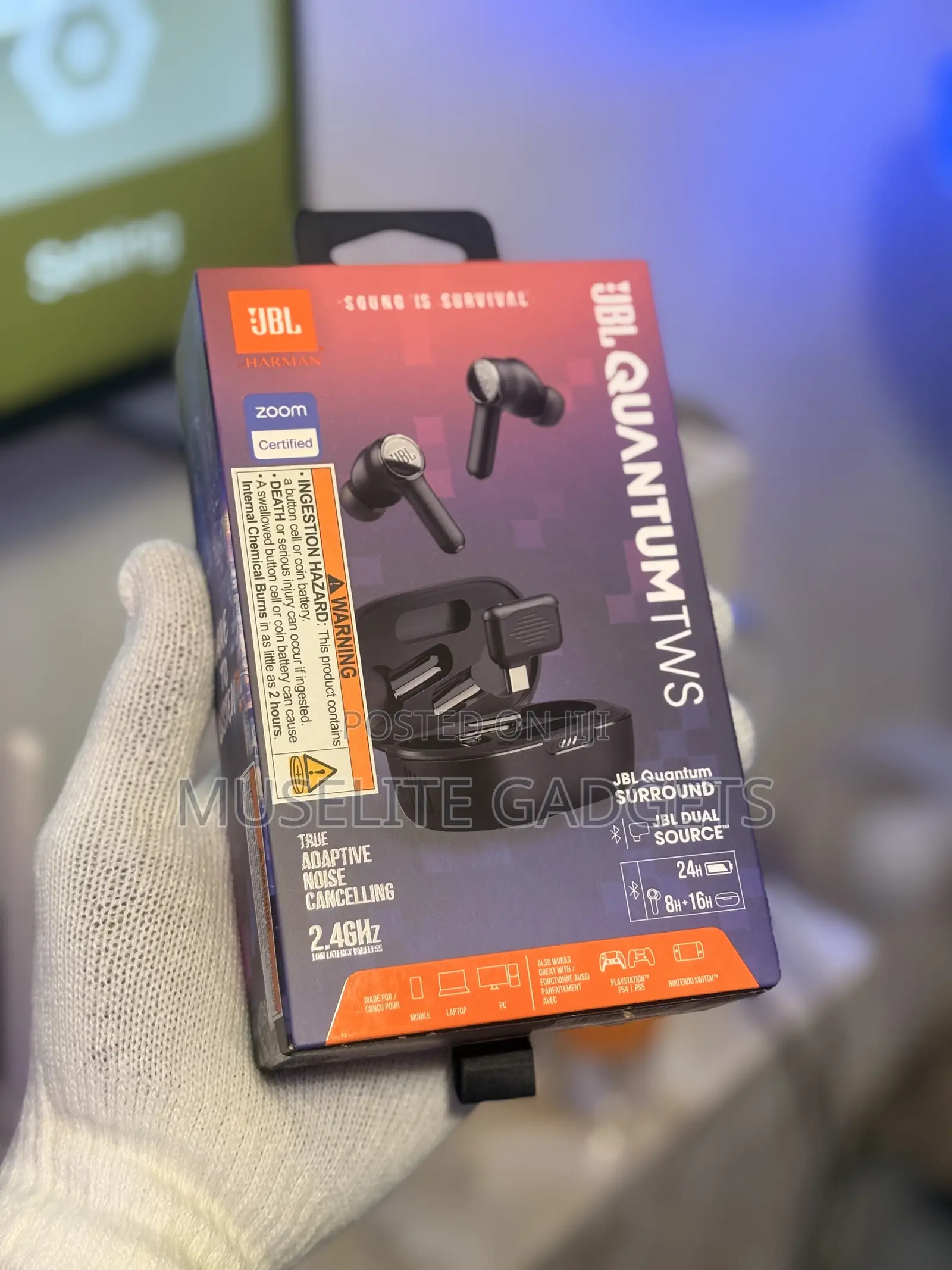 JBL Quantum TWS Gaming Earbuds - Low Latency, Anc, Clear Sound