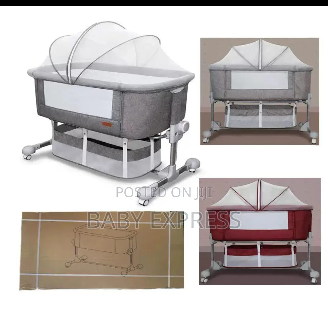 Adjustable Foldable Baby Bed Co-Sleeper – Portable Infant Crib.