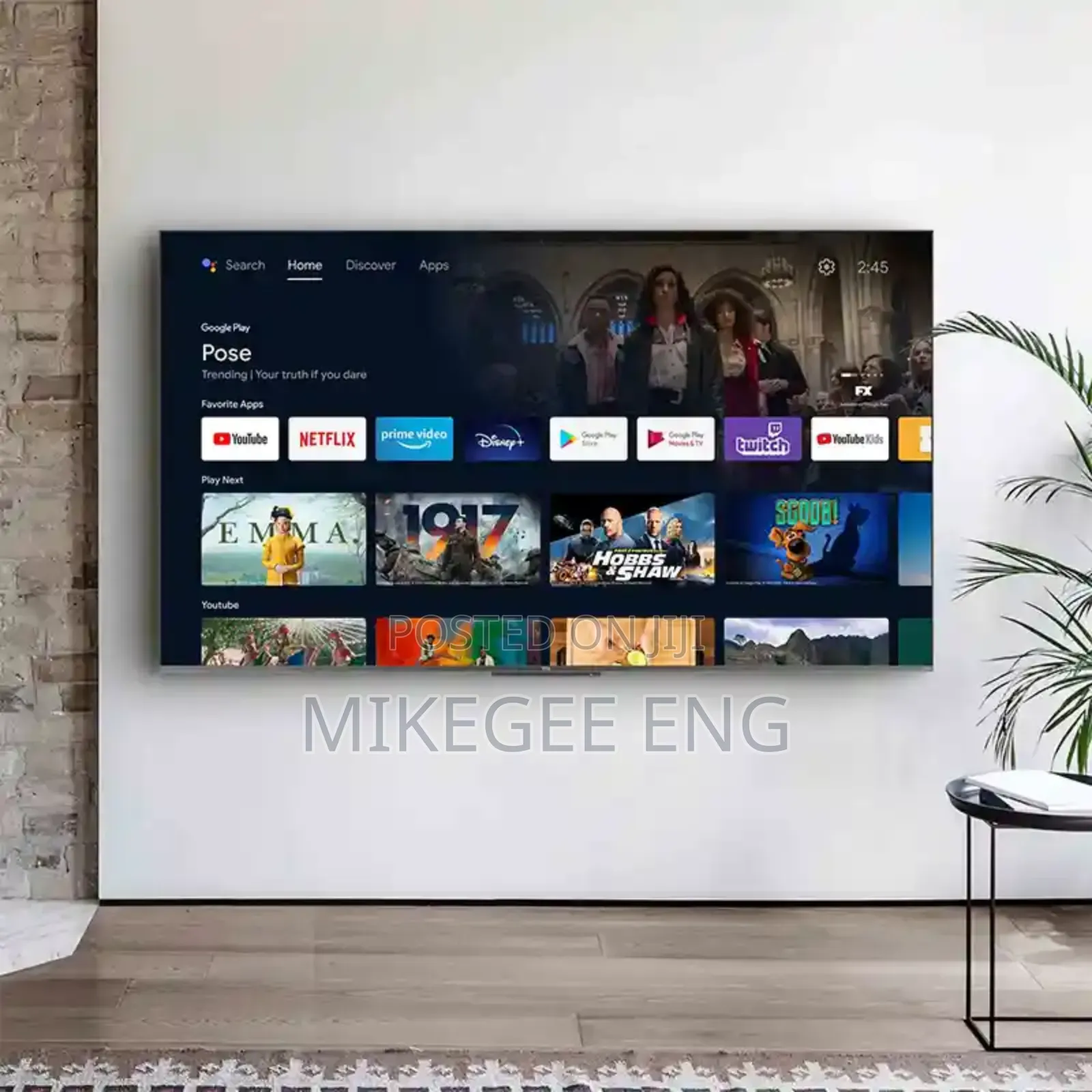55inch Uhd Sigma Smart and Android Tv 2026 Model, Free Wall Mount