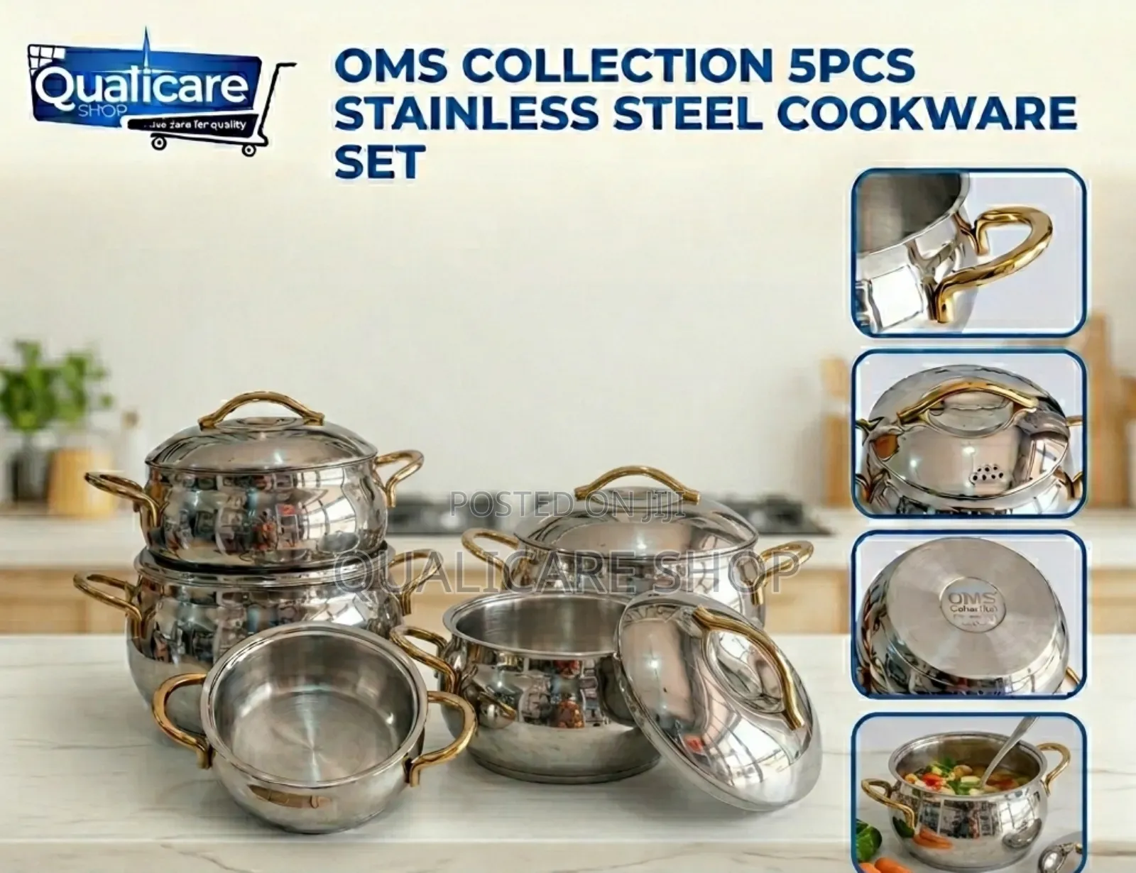 Oms Collection 10pcs Stainless Steel Cookware