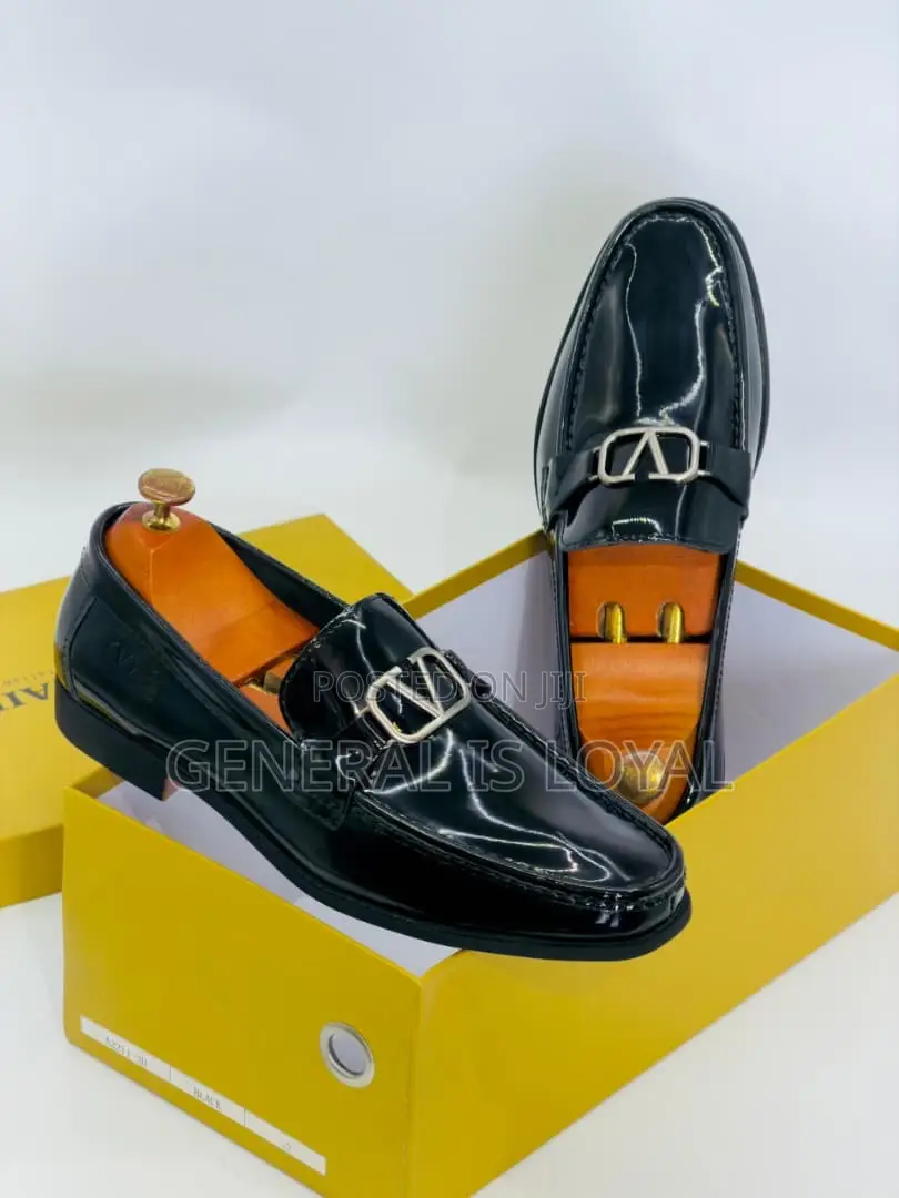 Valentino Garavani Black Mirror Loafers Shoe