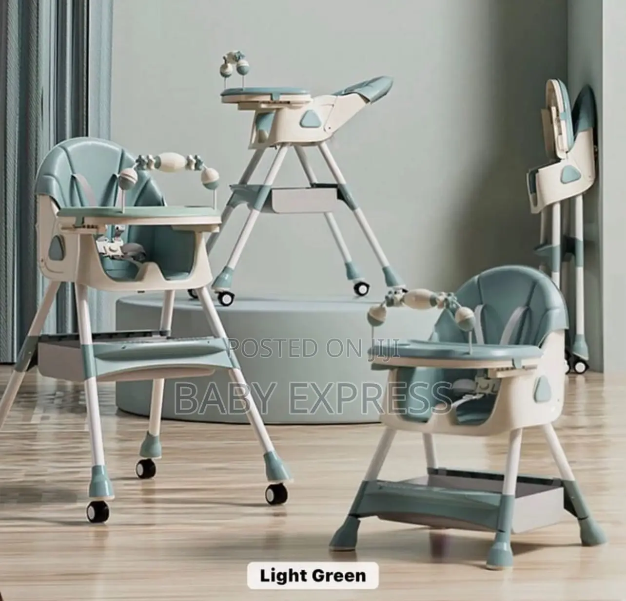 Multi-functional 4-in-1baby High Chair With Wheelfoldable Adjustable