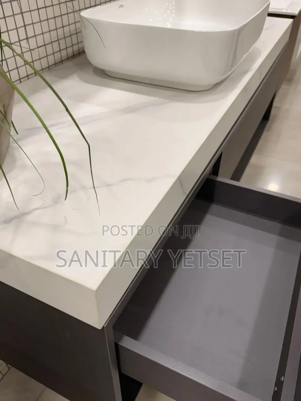 Single Countertop Cabinet Basin