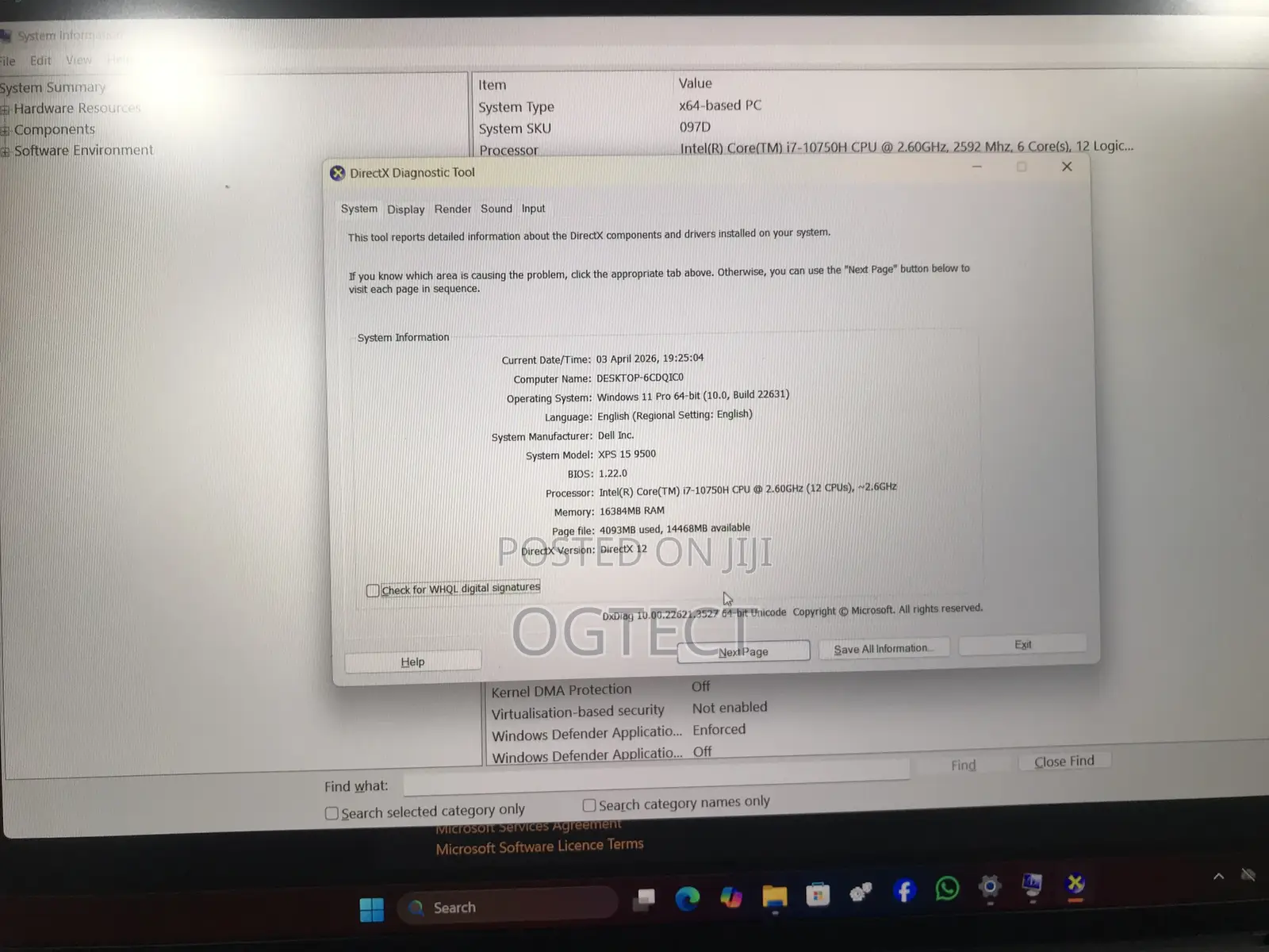 Laptop Dell XPS 15 9510 16GB Intel Core i7 SSD 512GB