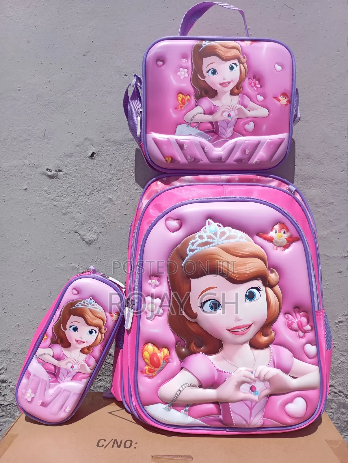3 in 1 School Bag for Kid's (Backpack, Lunch Bag, Pencil Purse (Pink)