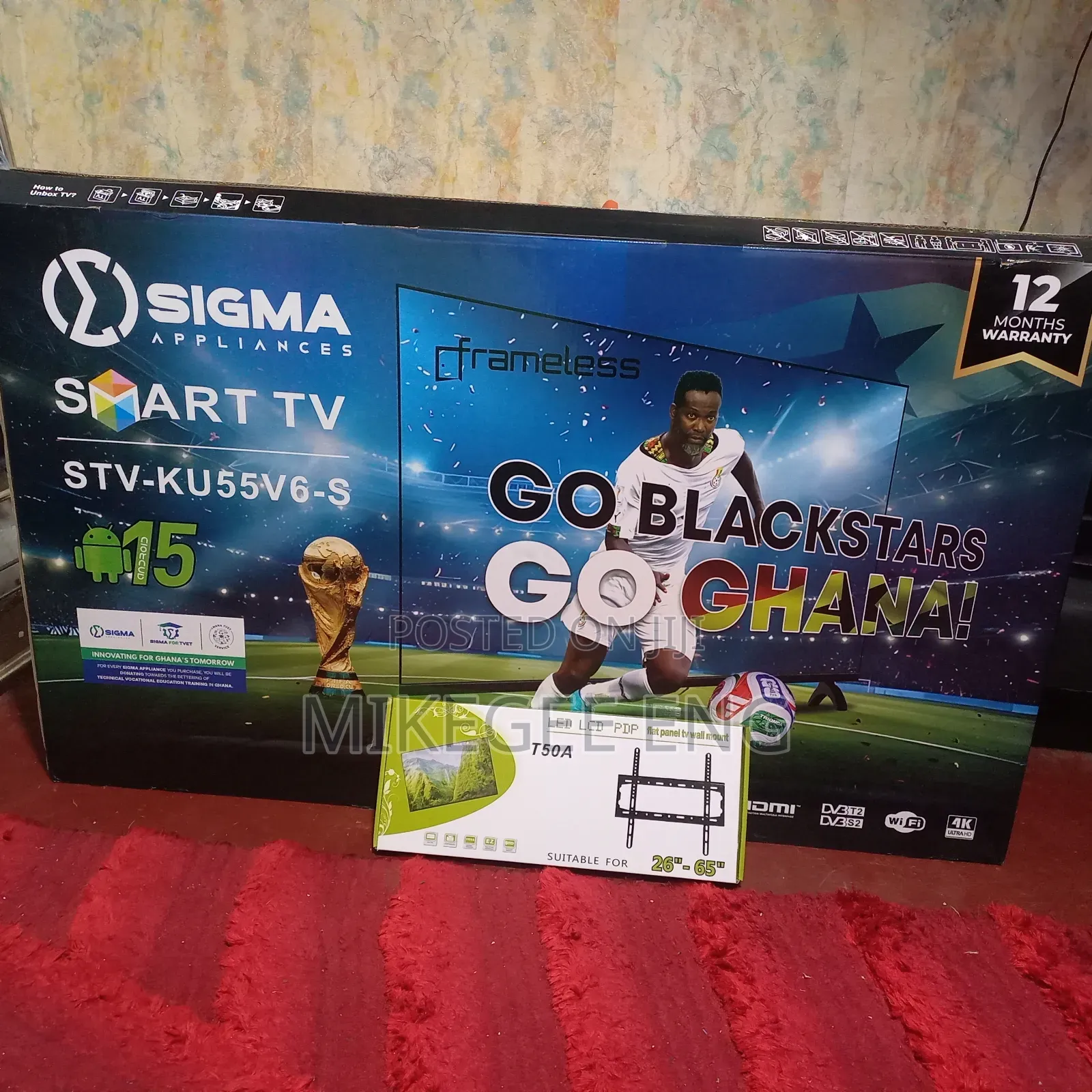 55inch Uhd Sigma Smart and Android Tv 2026 Model, Free Wall Mount