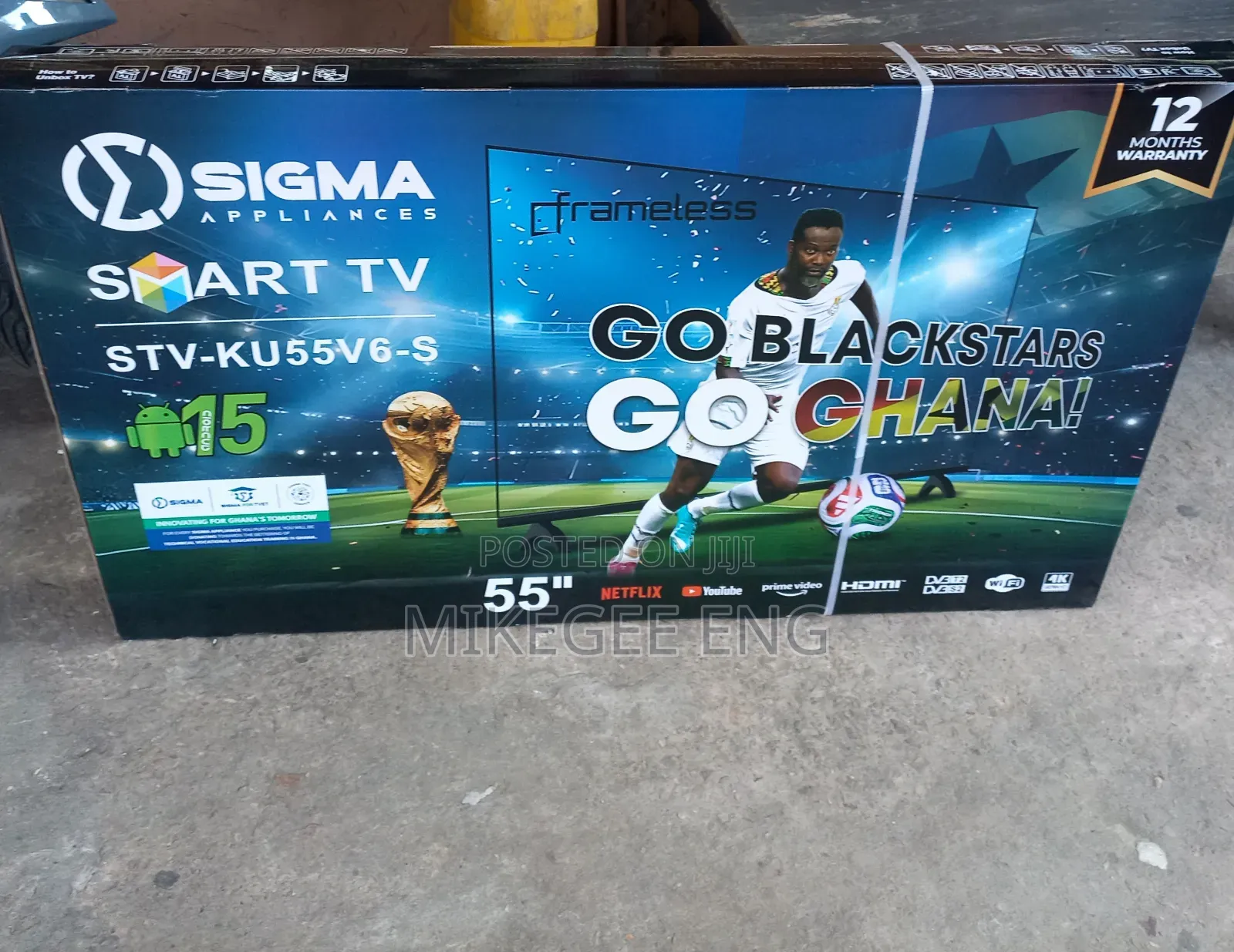 55inch Uhd Sigma Smart and Android Tv 2026 Model, Free Wall Mount