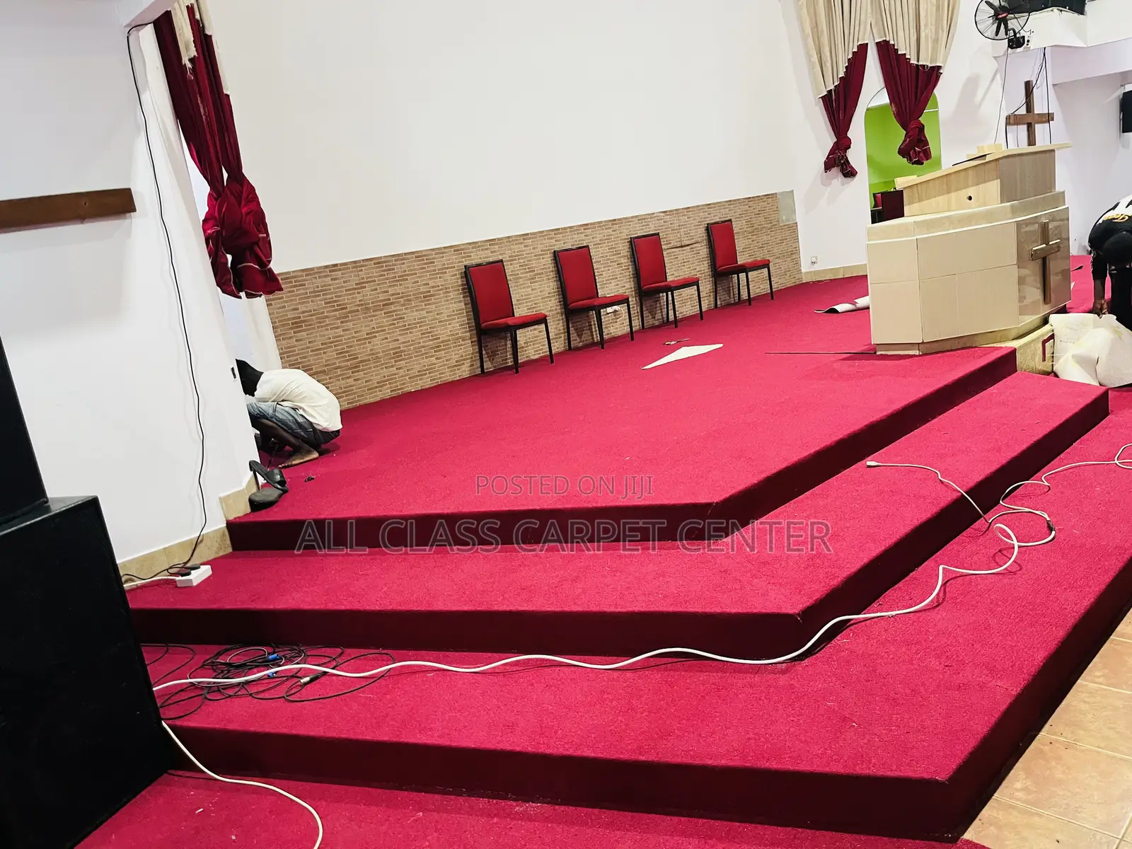 Red Wine Woolen for Church Auditorium