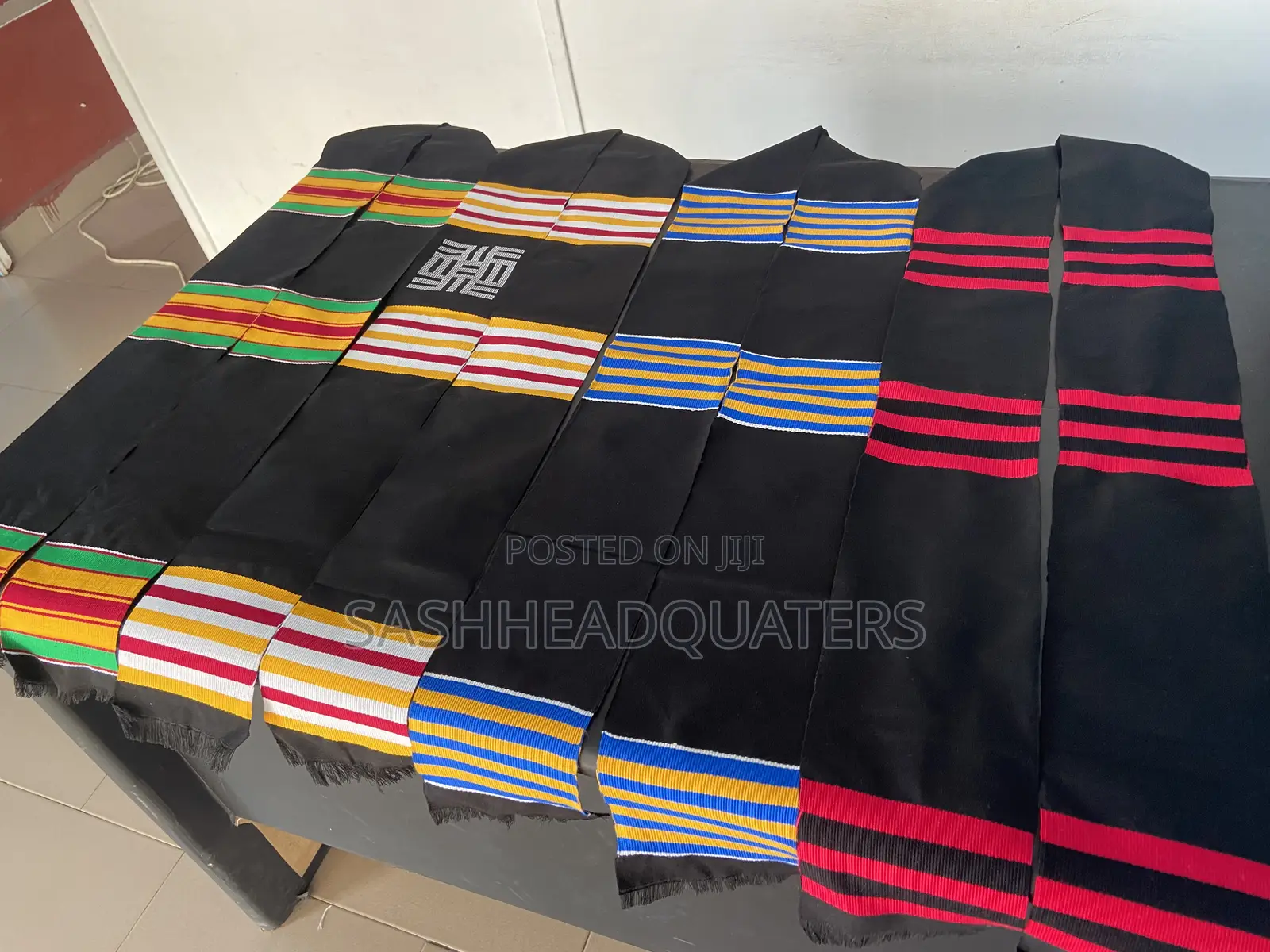 Multi Colored Original Ghana Plain Kente Sash