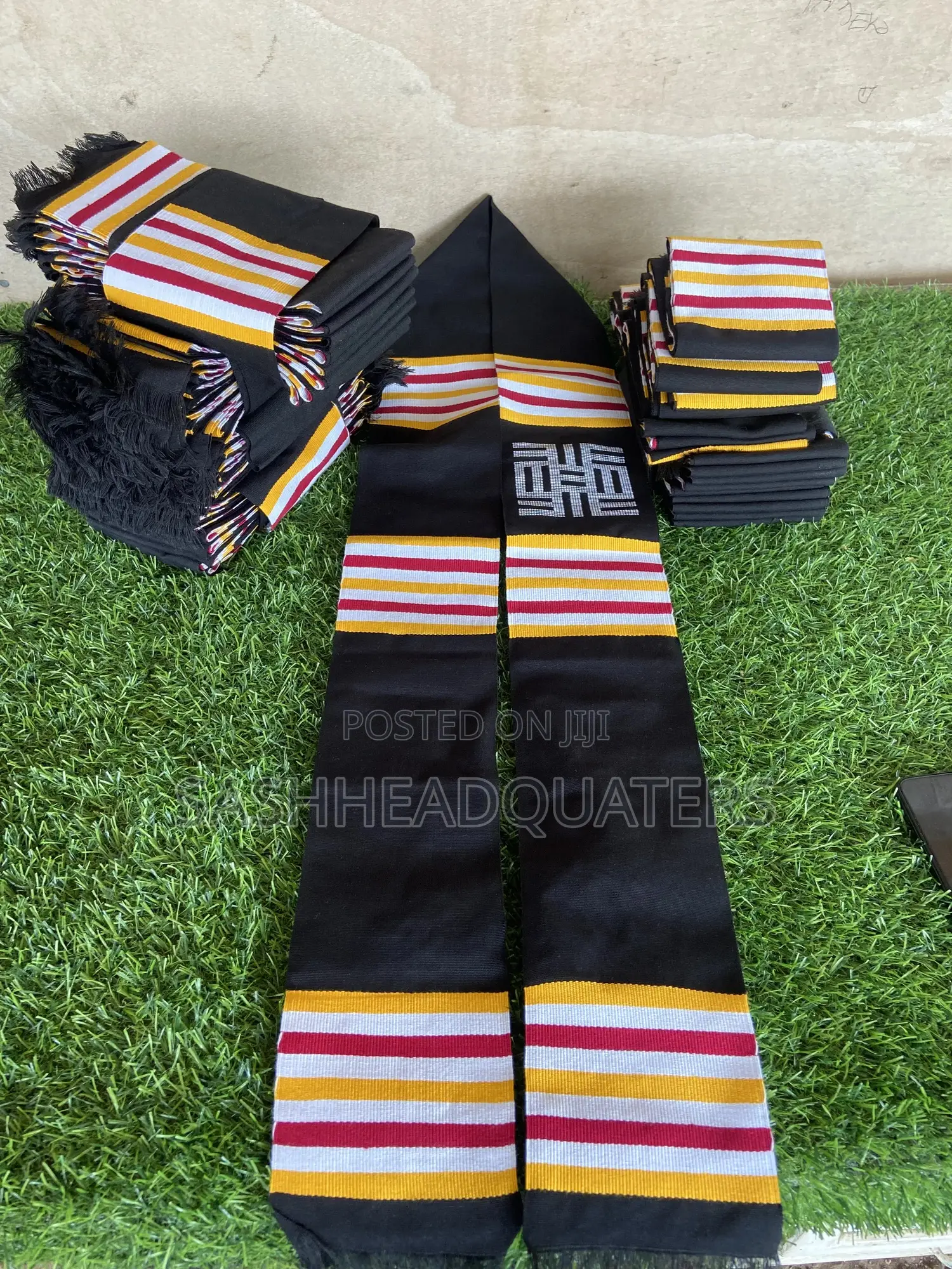 Multi Colored Original Ghana Plain Kente Sash