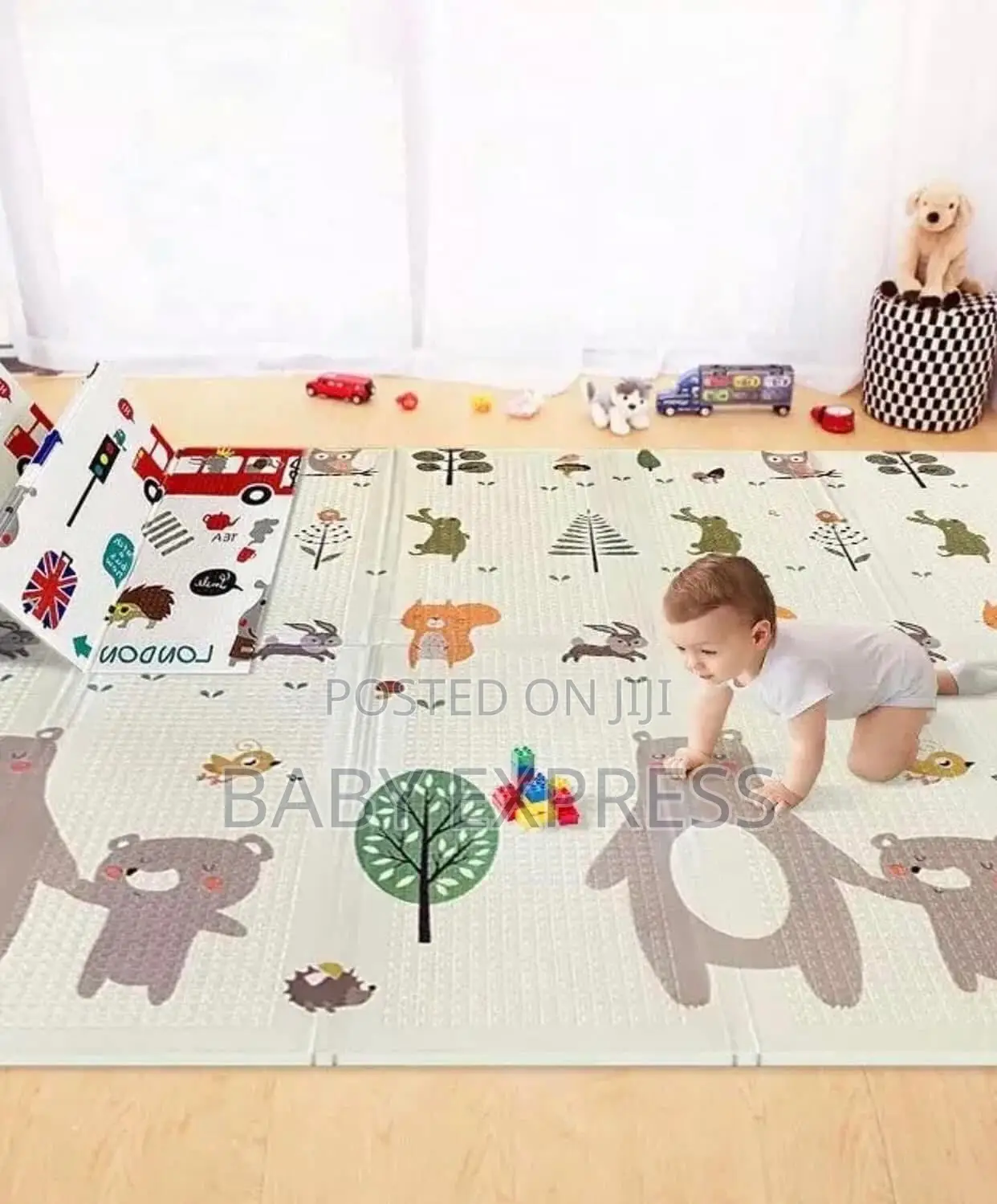 Large Foldable Baby Playmat Xpe Foam Crawling Mat - Double-Sided