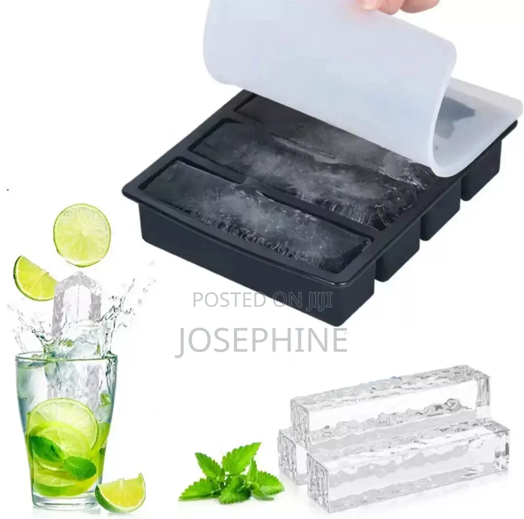 Silicone Mold Frozen Ice Cube Tray for 4cell Storage With Lid