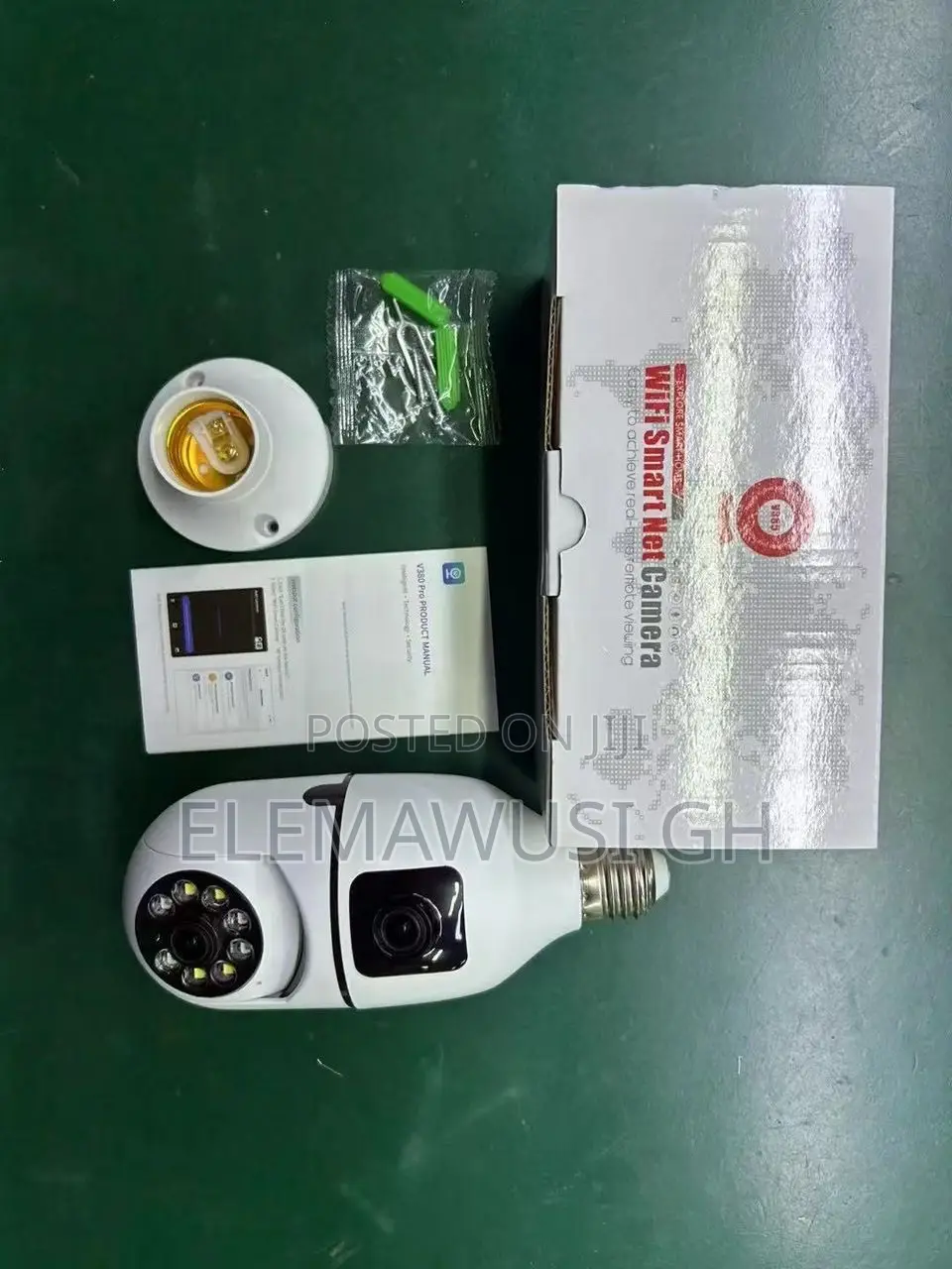V380 Dual Lens PTZ Bulb Wifi Camera