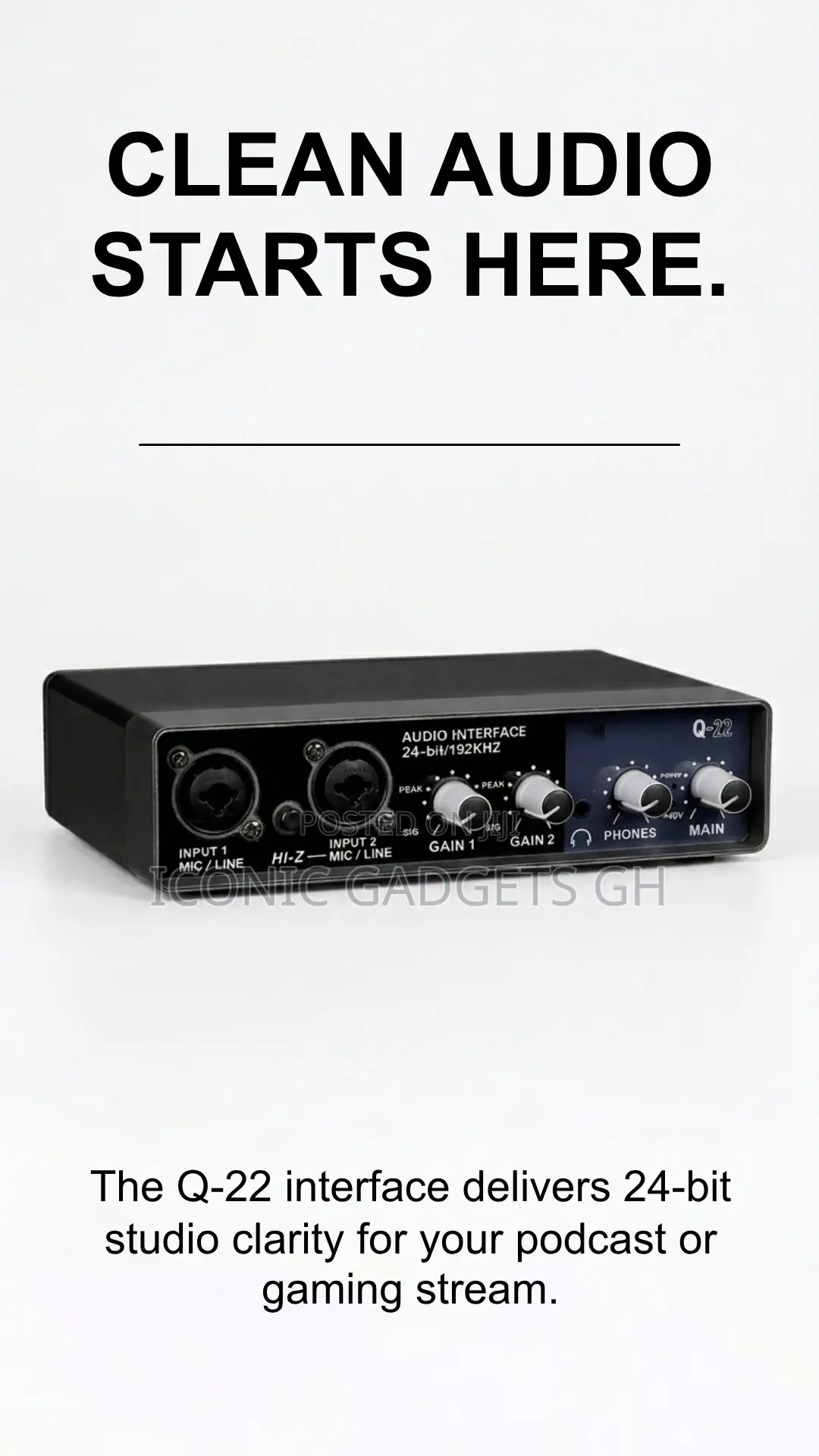 Q‐22 Professional Audio Interface – Dual Mic/Line Inputs