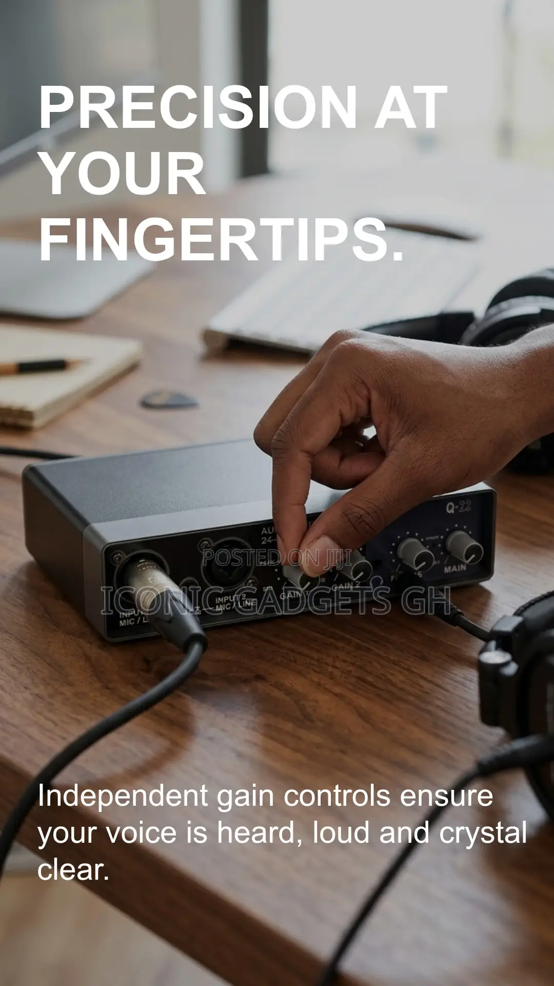 Q‐22 Professional Audio Interface – Dual Mic/Line Inputs