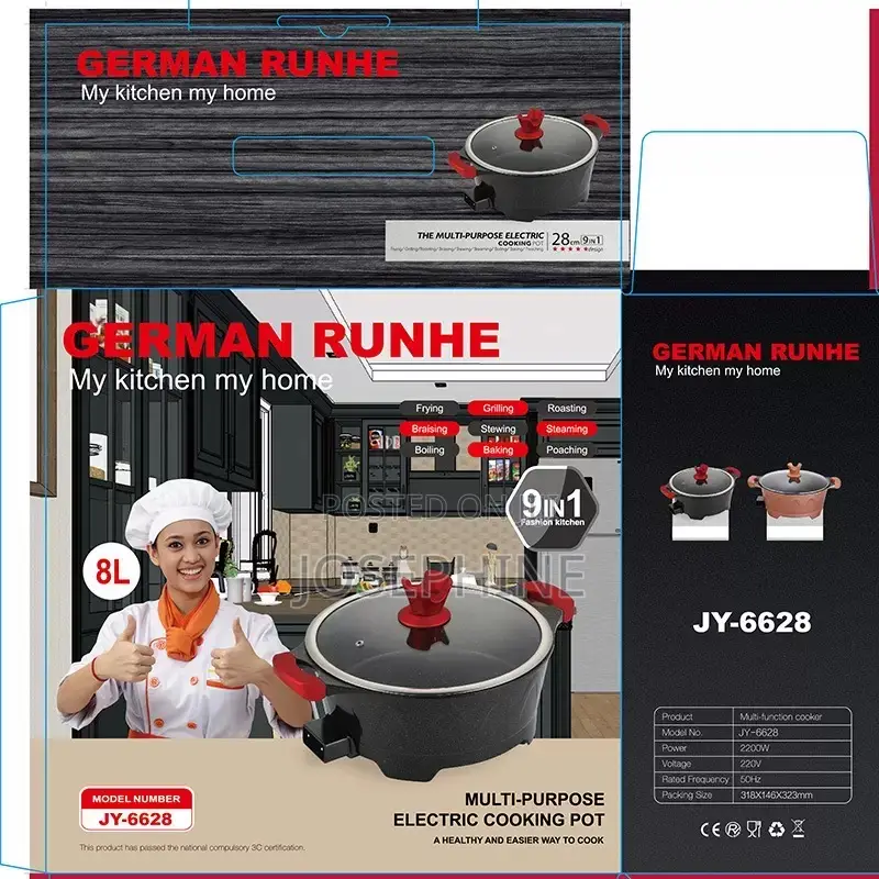 “Premium German Quality 8l Non-stick Cooking Pot – Durable & Fast Heat