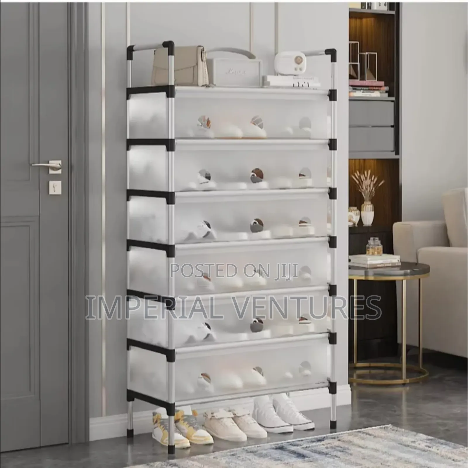 Metallic Dust Proof Shoe Rack