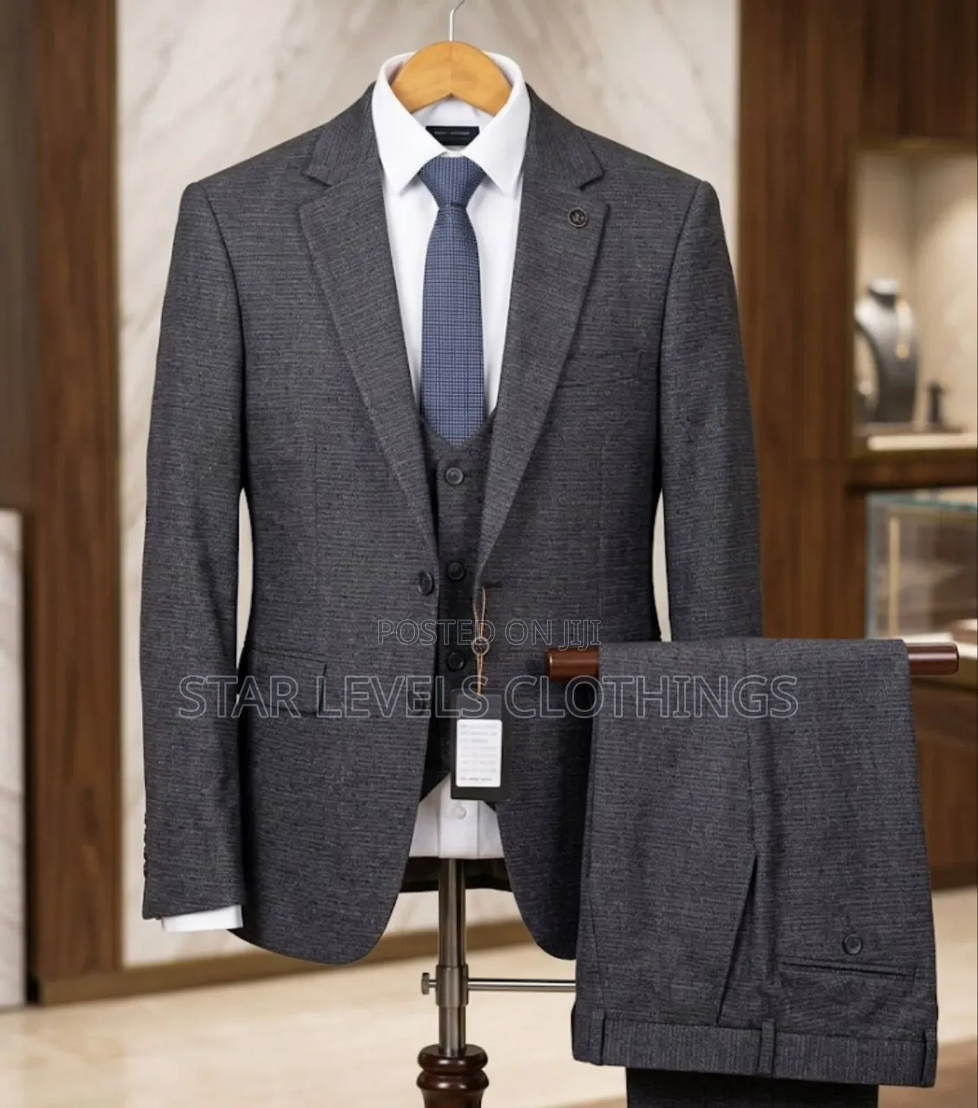 3pcs Suit Gray in All Sizes(Woollen Material