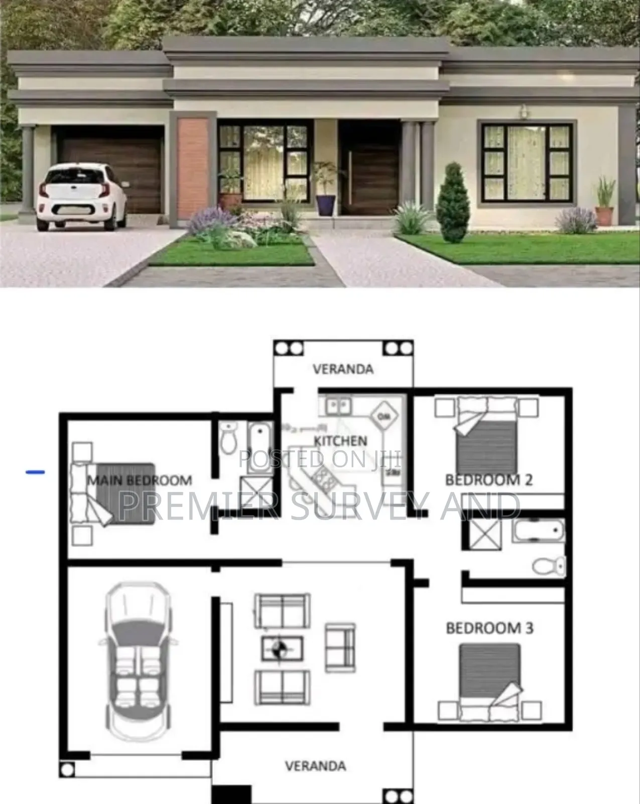 Elegant Bedroom House Plan for Construction