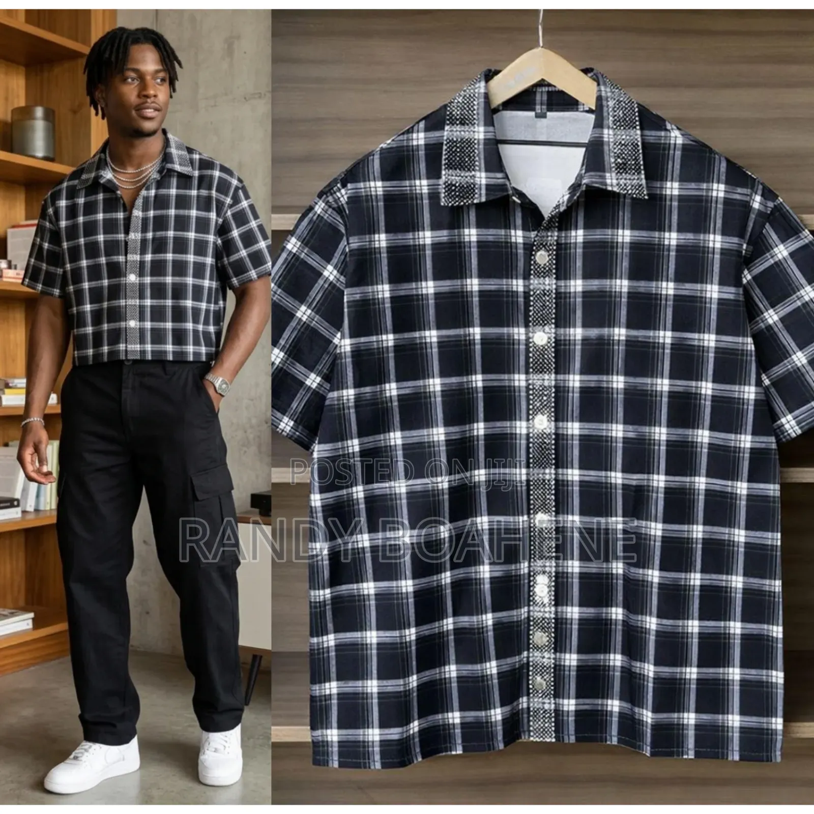 Chrome Check Crop Top