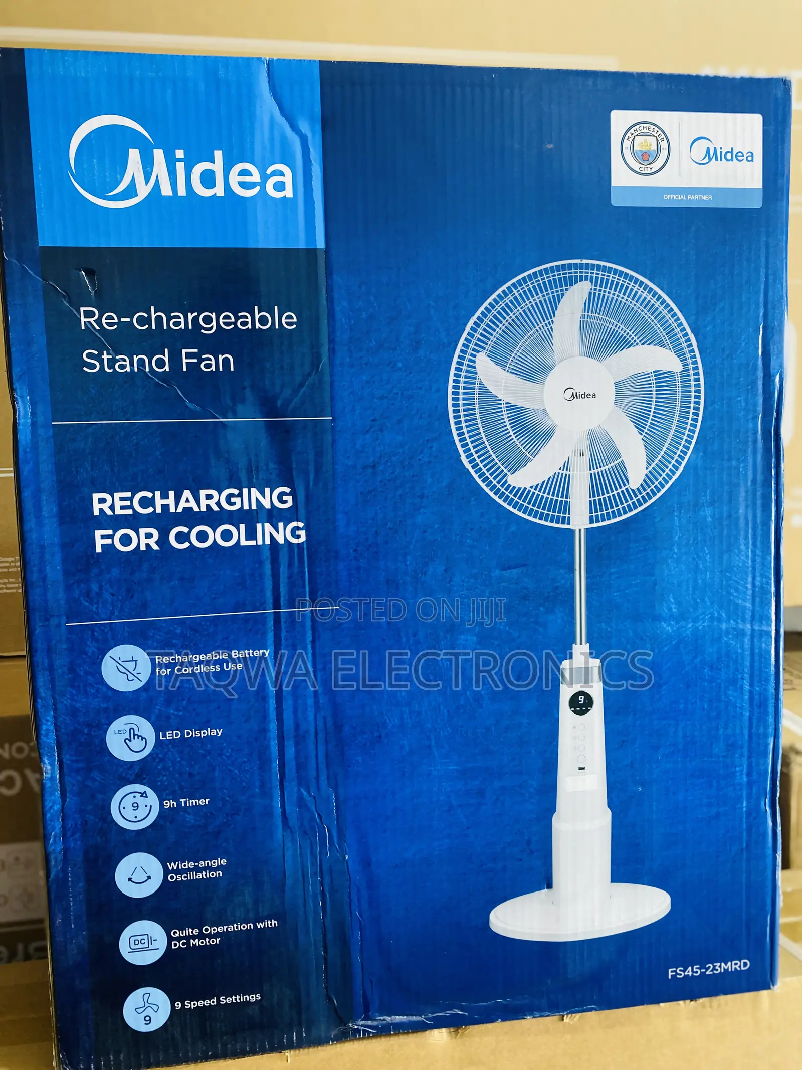 5 - Blades 18” Midea Rechargeable Fan