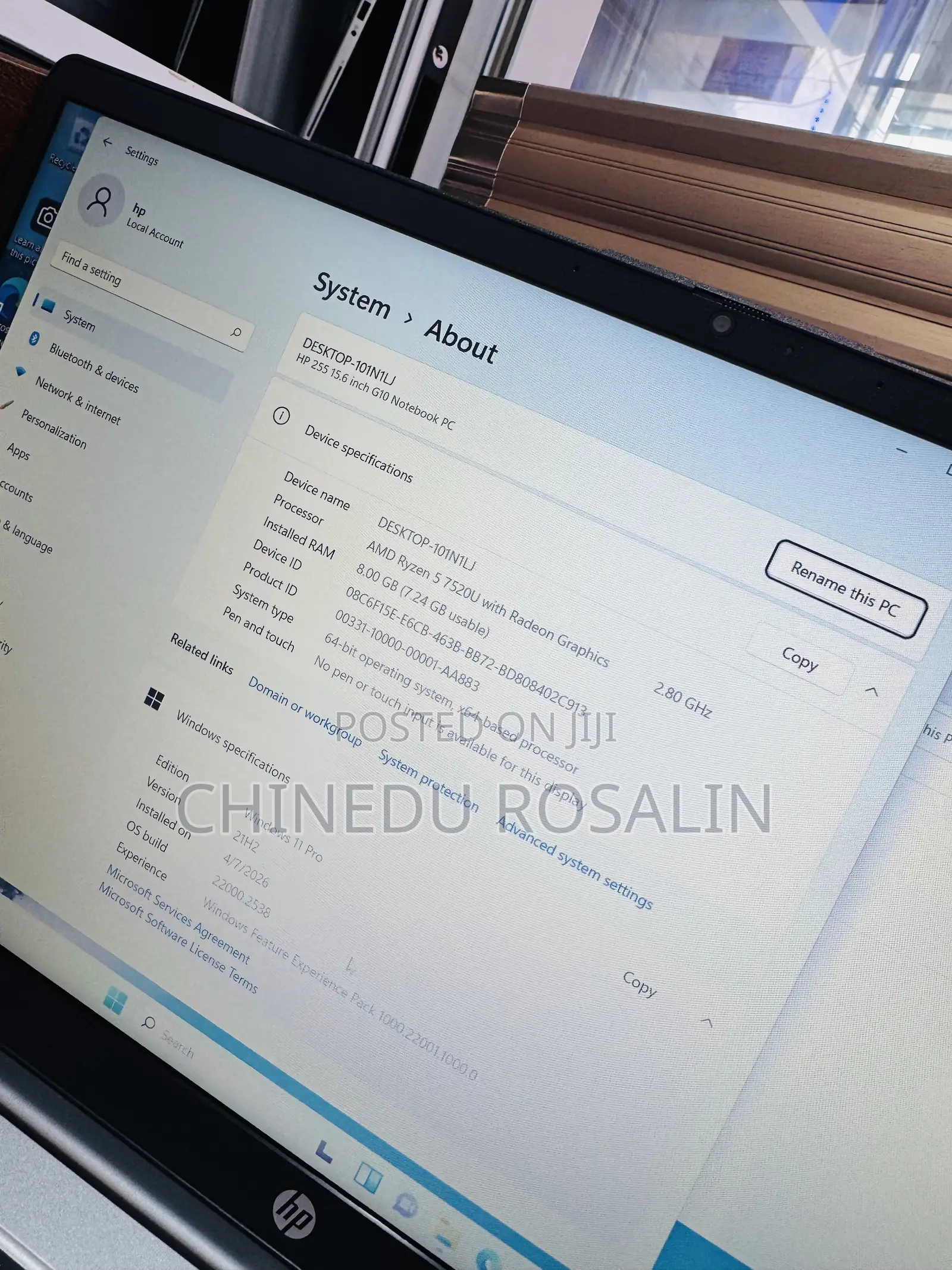 Laptop HP 255 G8 8GB AMD Ryzen 5 SSD 512GB