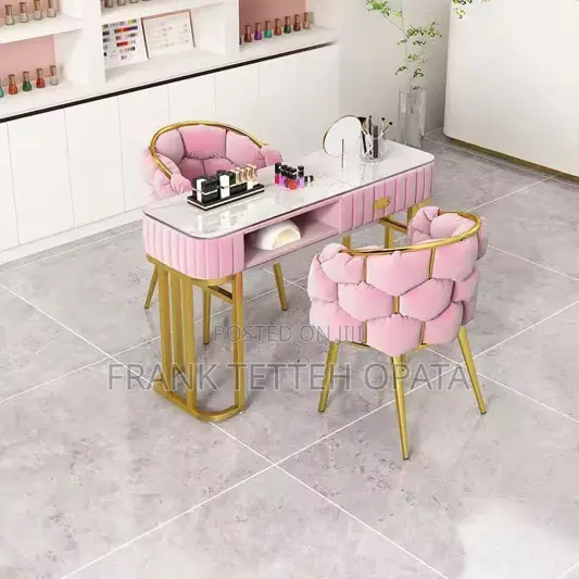 Luxury Marble Manicure Table Chairs Set
