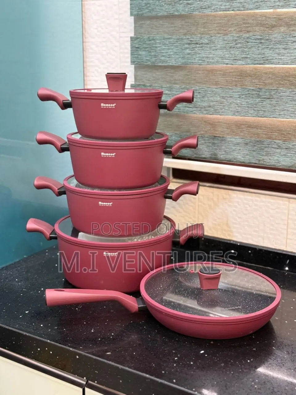 5 Pieces Momcoc Granite Cookware Set