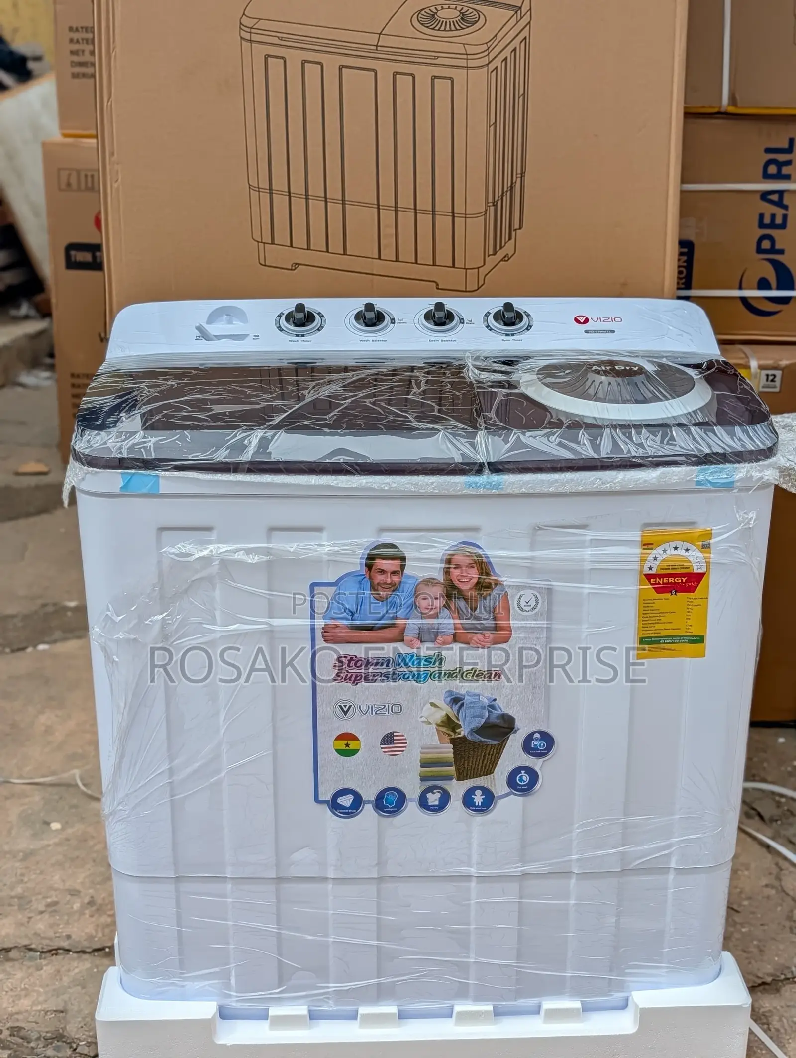 Vizio 20kg Semi Automatic Washing Machine