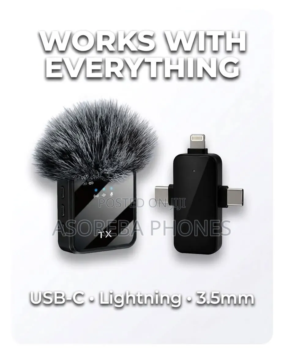3in1 Handheld Microphone Kit 2 Mics , Lapel Holder for Phone Camera