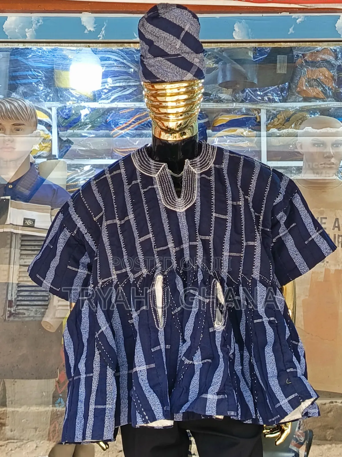 Shop Ghanaian Authentic Handmade Smocks in Accra |Tryahu Online Fugu