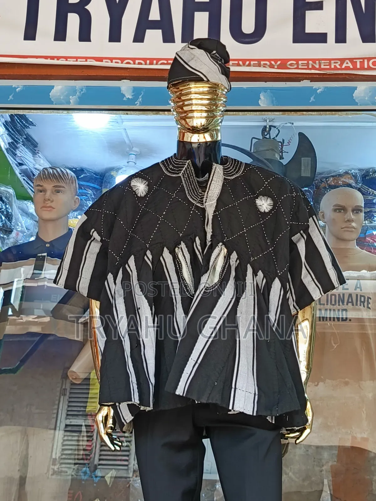 Shop Black and White Executive Fit Batakari – Smart Stylish Fugu