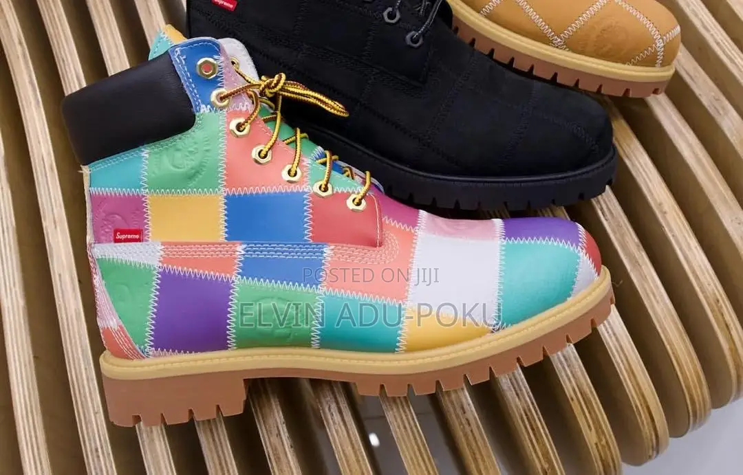 New Supreme Timberland Collaboration Patchwork Boots