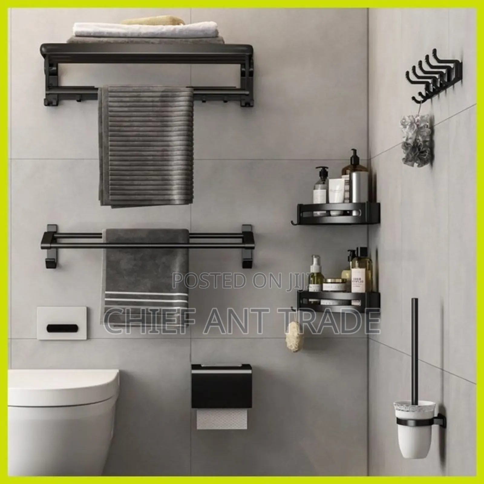 PVC Bathroom Accessories Black