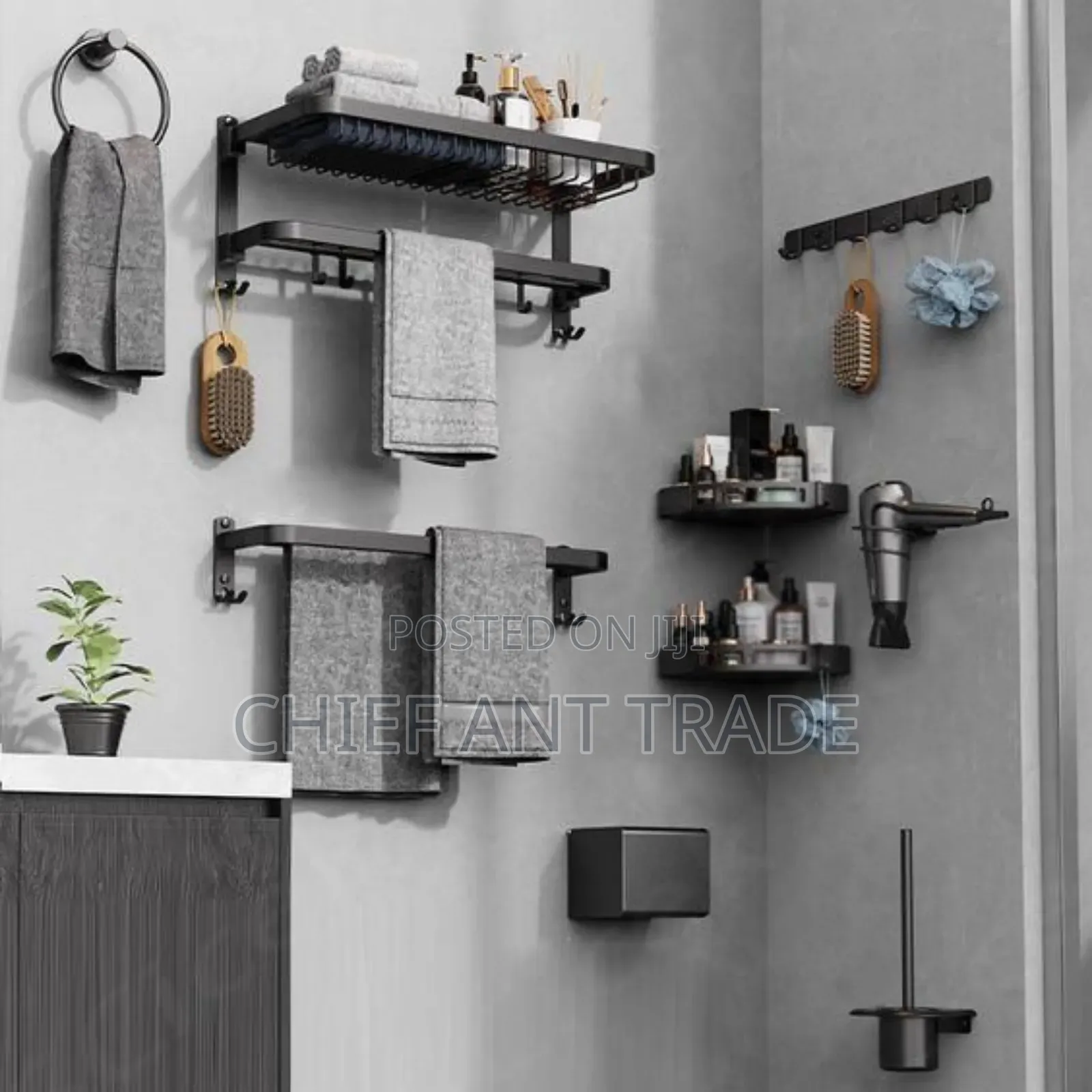 PVC Bathroom Accessories Black