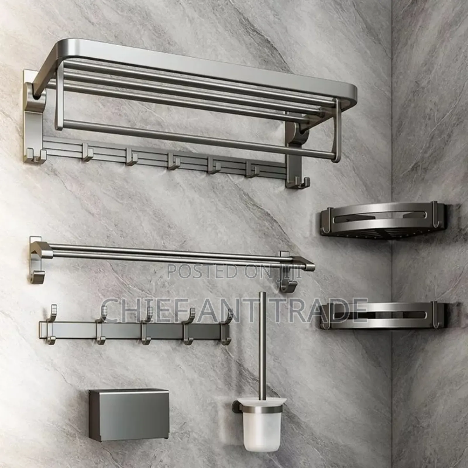 PVC Bath Room Accessories Grey