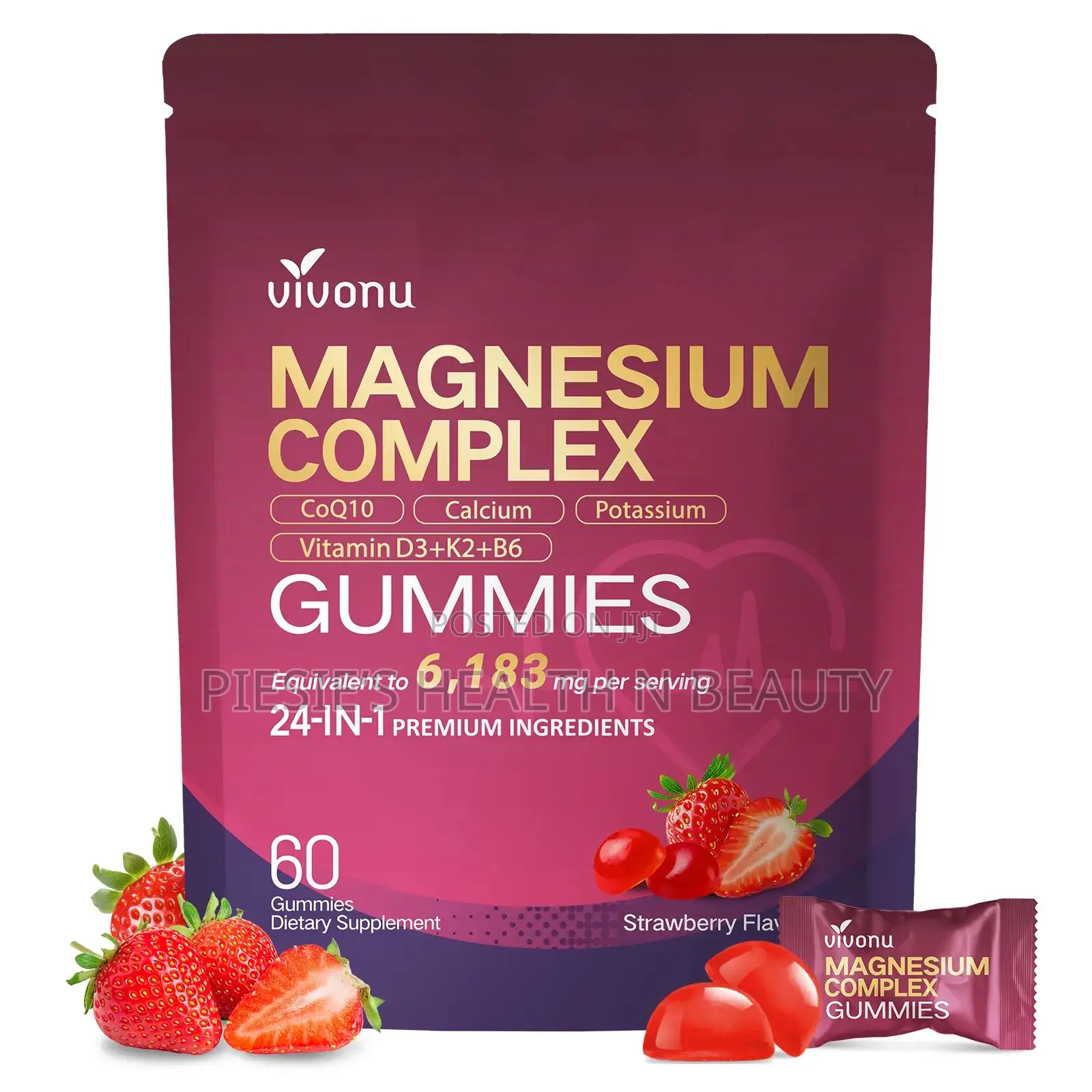 Vivonu Magnesium Complex Gummies ( 24-in-1, 60-Count)