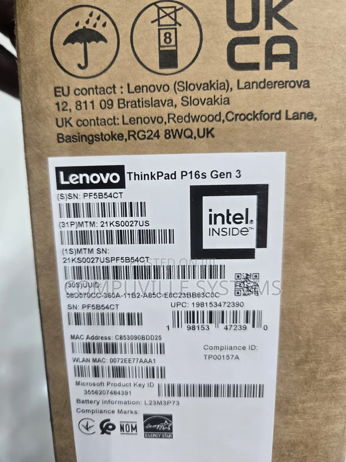New Laptop Lenovo ThinkPad P15s 32GB Intel Core Ultra 7 SSD 1T