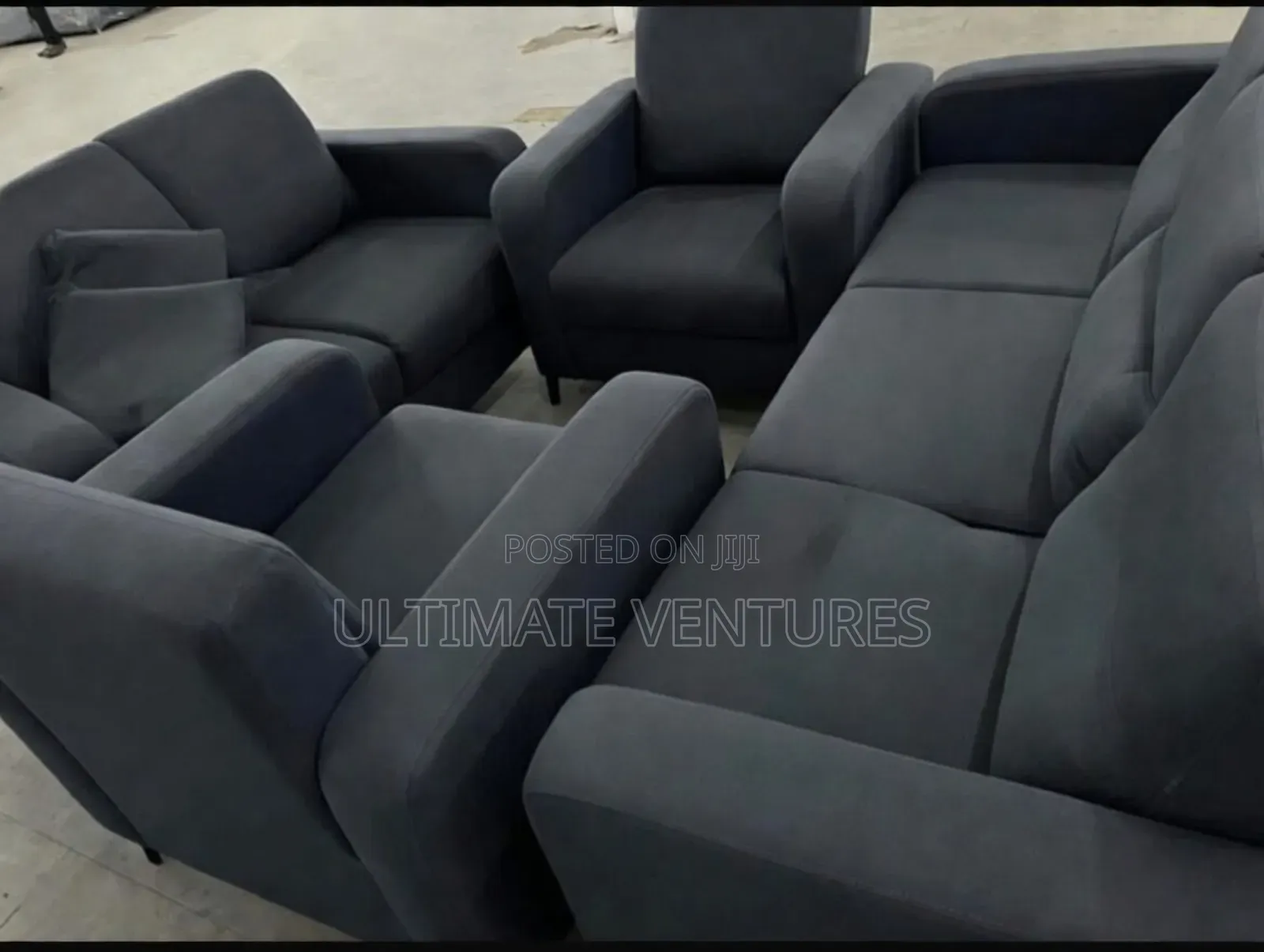 Executive Sofas Set/Premium Dark Gray Armchair Set