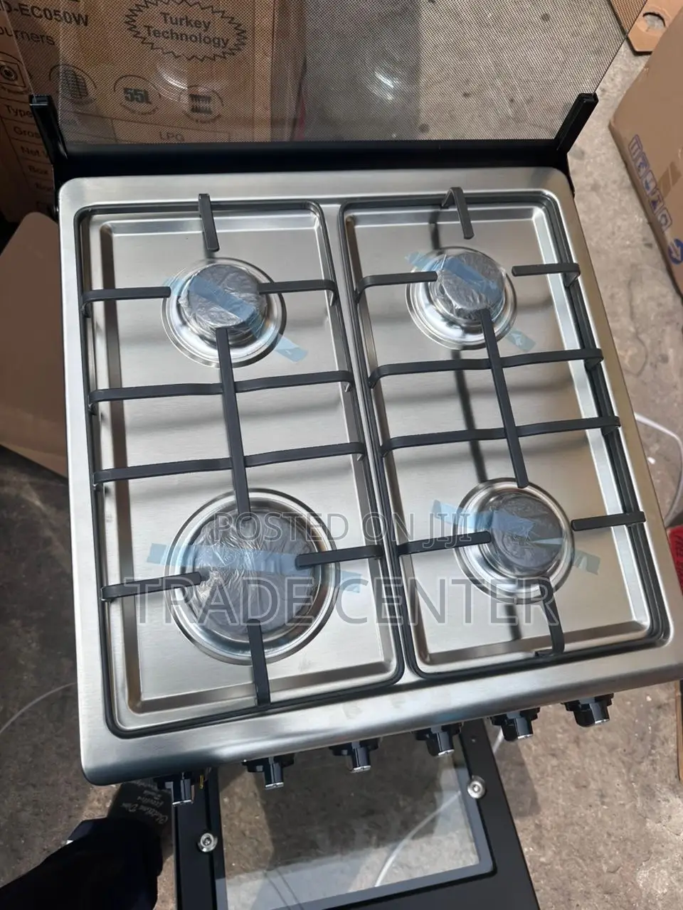 Pearl Gas Cooker 50*50 Oven,Grill, Top Stainless and Top Led Glass